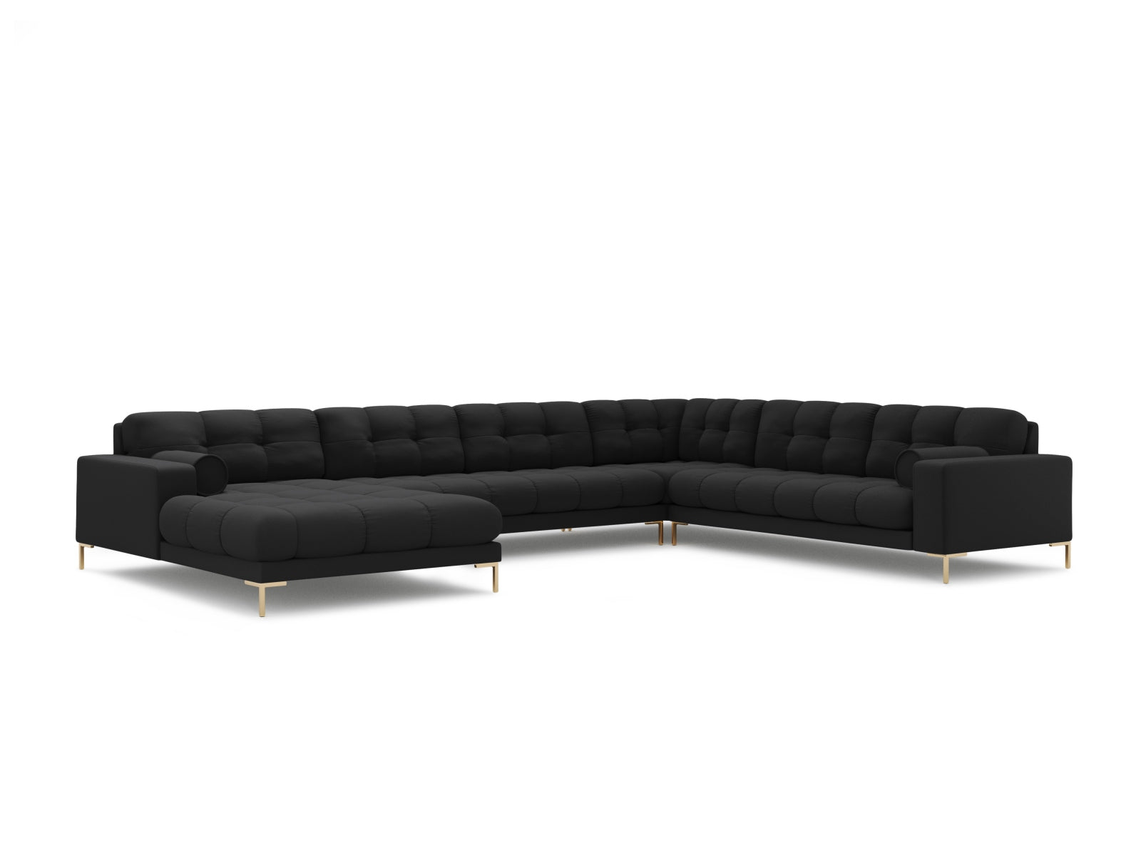 Stilvolles 7-Sitzer Ecksofa Panoramic Bali rechts in modernem Dunkelgrau, perfekt für gemütliche Zusammenkünfte und entspannte Stunden.