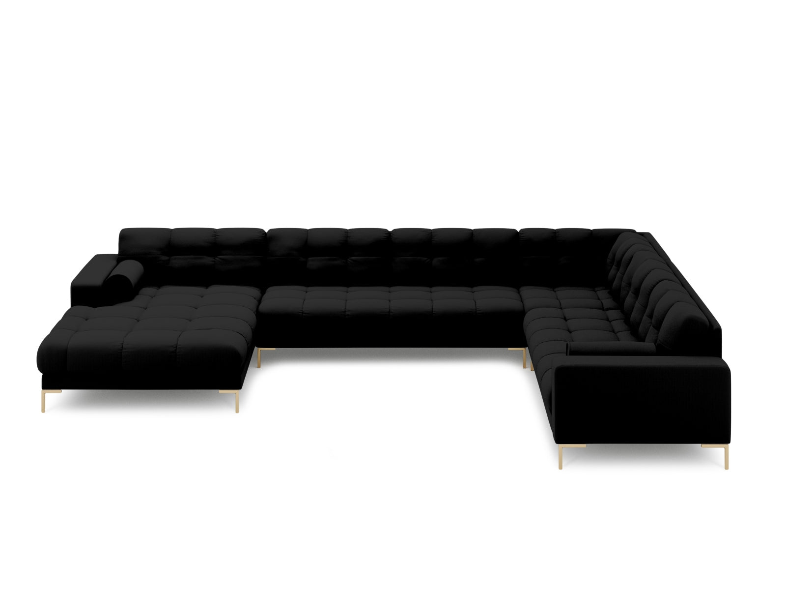 Elegantes 7-Sitzer Ecksofa Panoramic Bali rechts in stilvollem Schwarz und Neve, ideal für moderne Wohnräume.