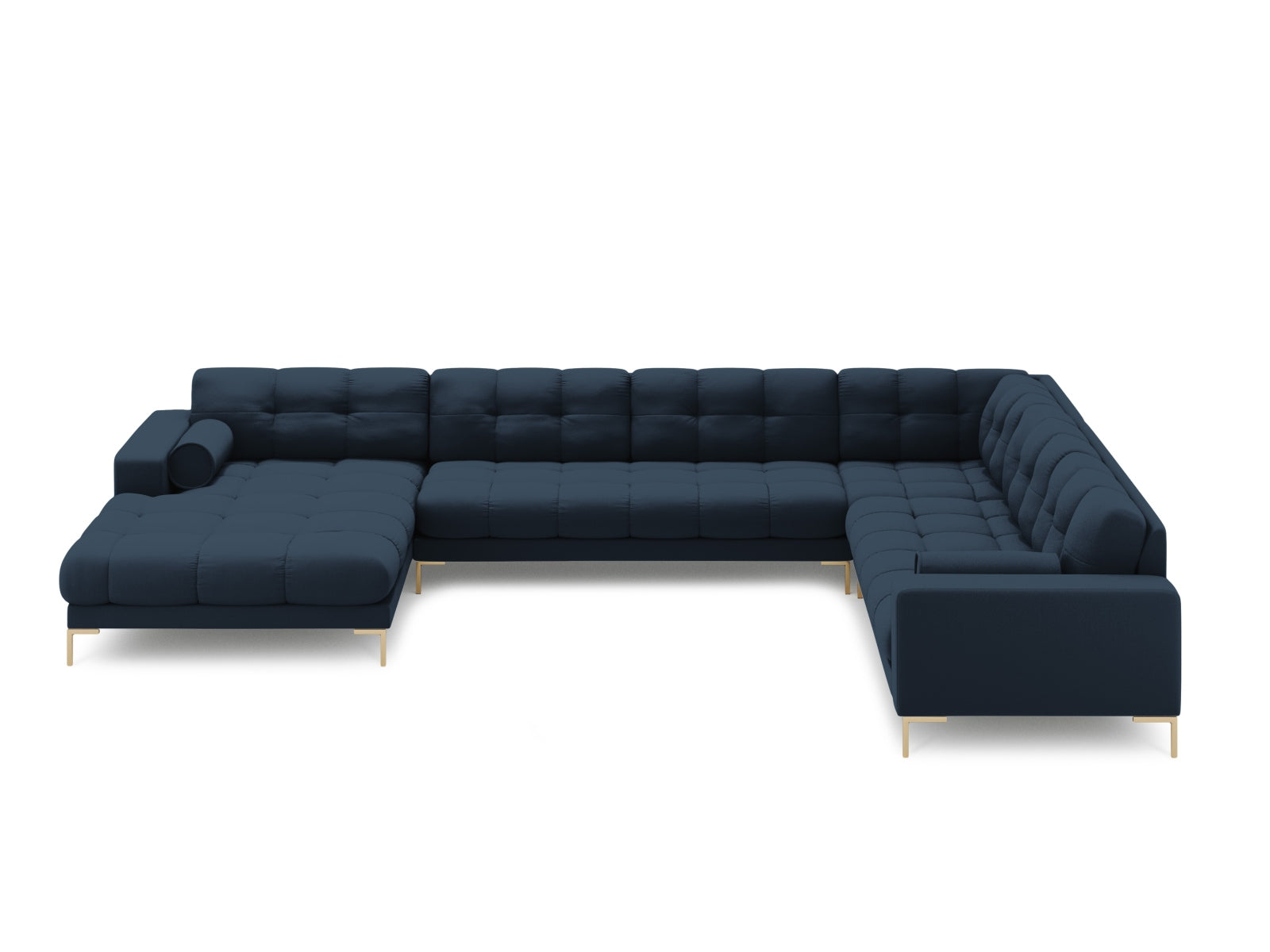 Geräumiges 7-Sitzer Ecksofa Panoramic Bali rechts in stilvollem Blue-Neve, perfekt für entspannte Stunden und einladende Wohnzimmer.