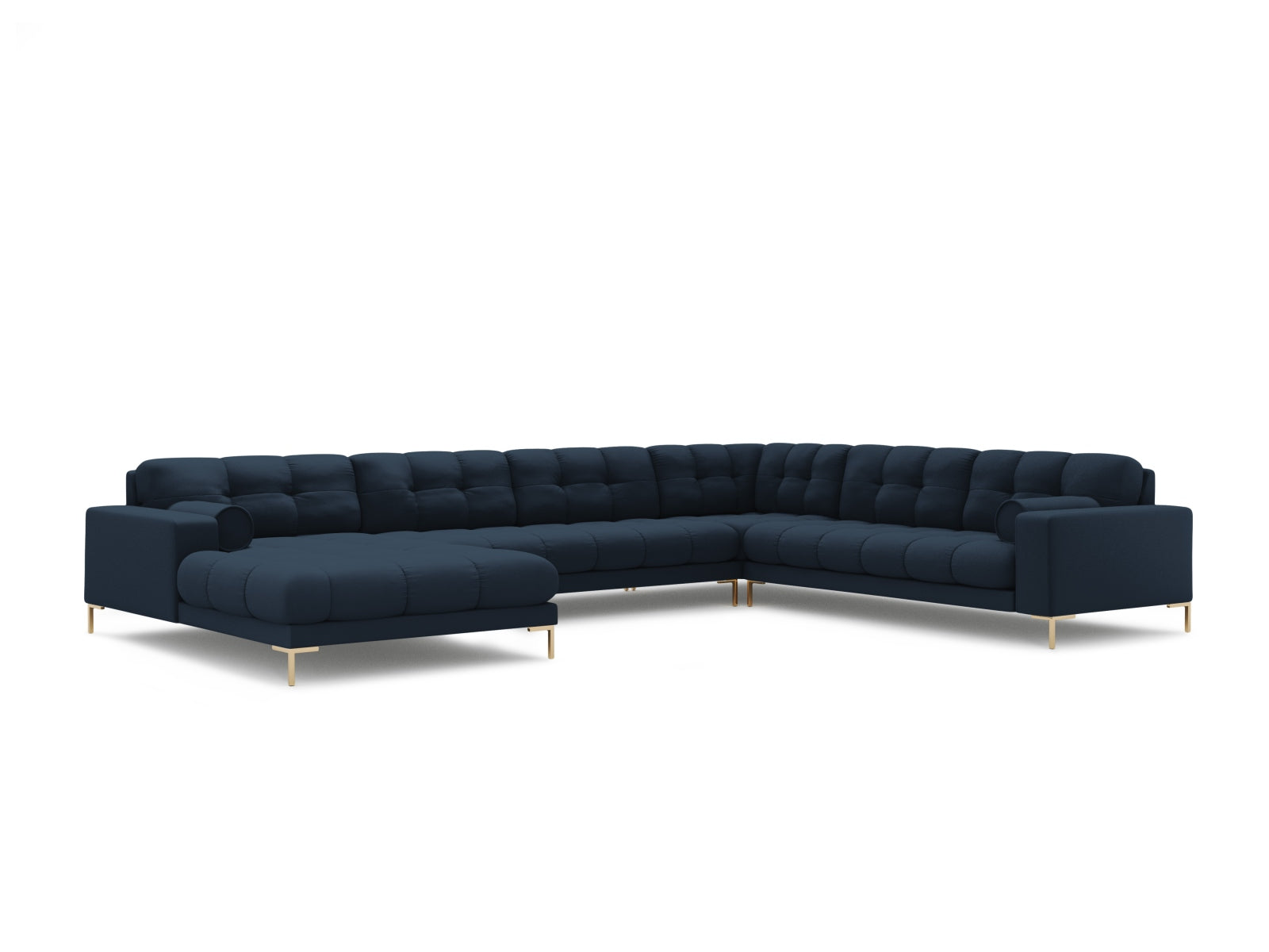 Geräumiges 7-Sitzer Ecksofa Panoramic Bali rechts in stilvollem Blue-Neve, perfekt für entspannte Stunden und einladende Wohnzimmer.