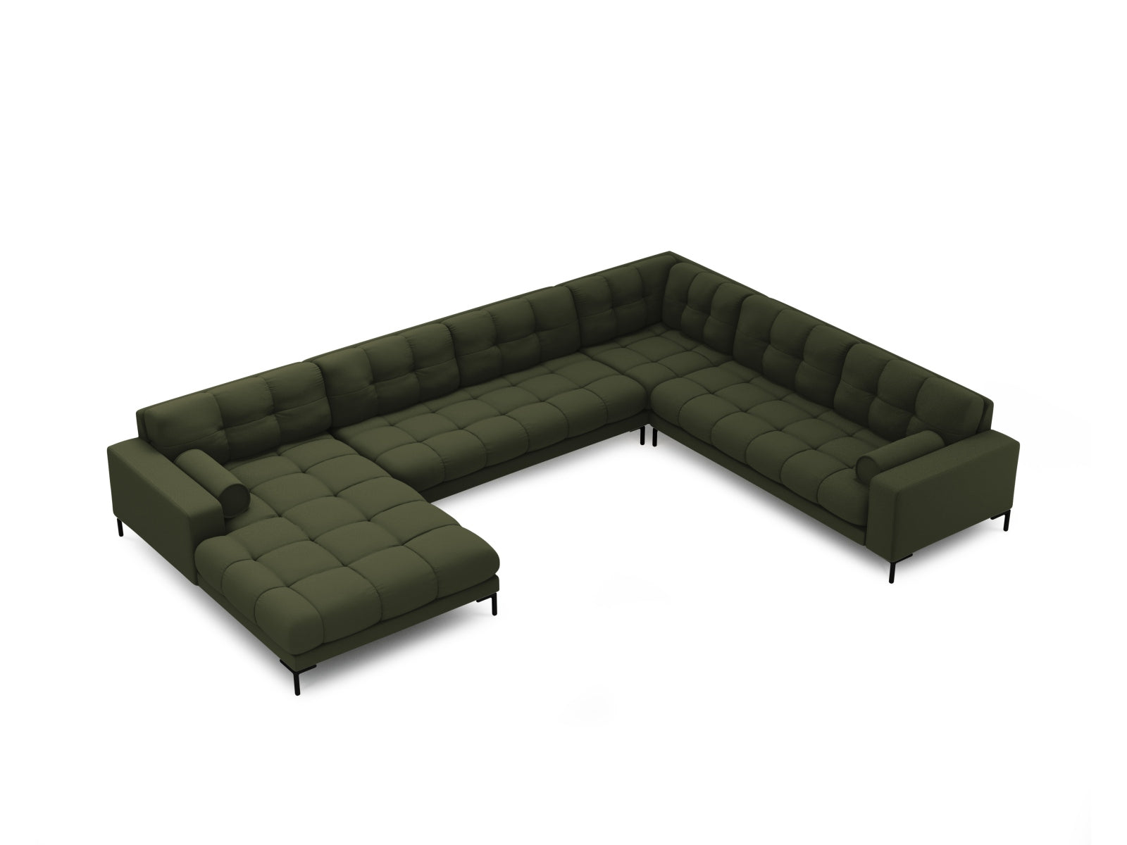 7-Sitzer Ecksofa Panoramic Bali rechts in Green-Neve präsentiert im Onlineshop von KAQTU Design AG. Ecksofa rechts ist von Cosmopolitan Design