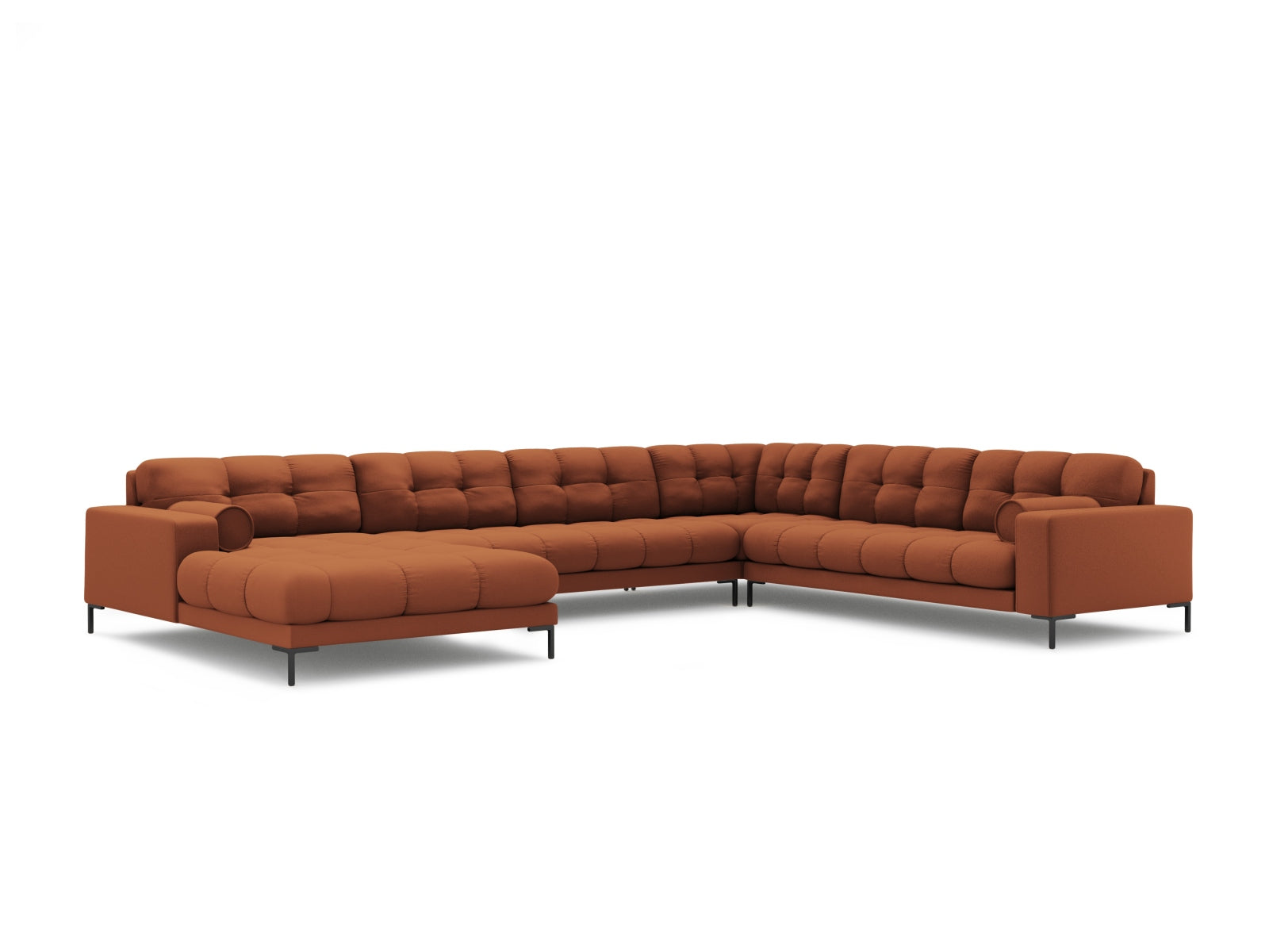 Elegantes 7-Sitzer Ecksofa Panoramic Bali rechts in modernem Brick-Neve, ideal für gemütliche Abende und stilvolle Wohnräume.