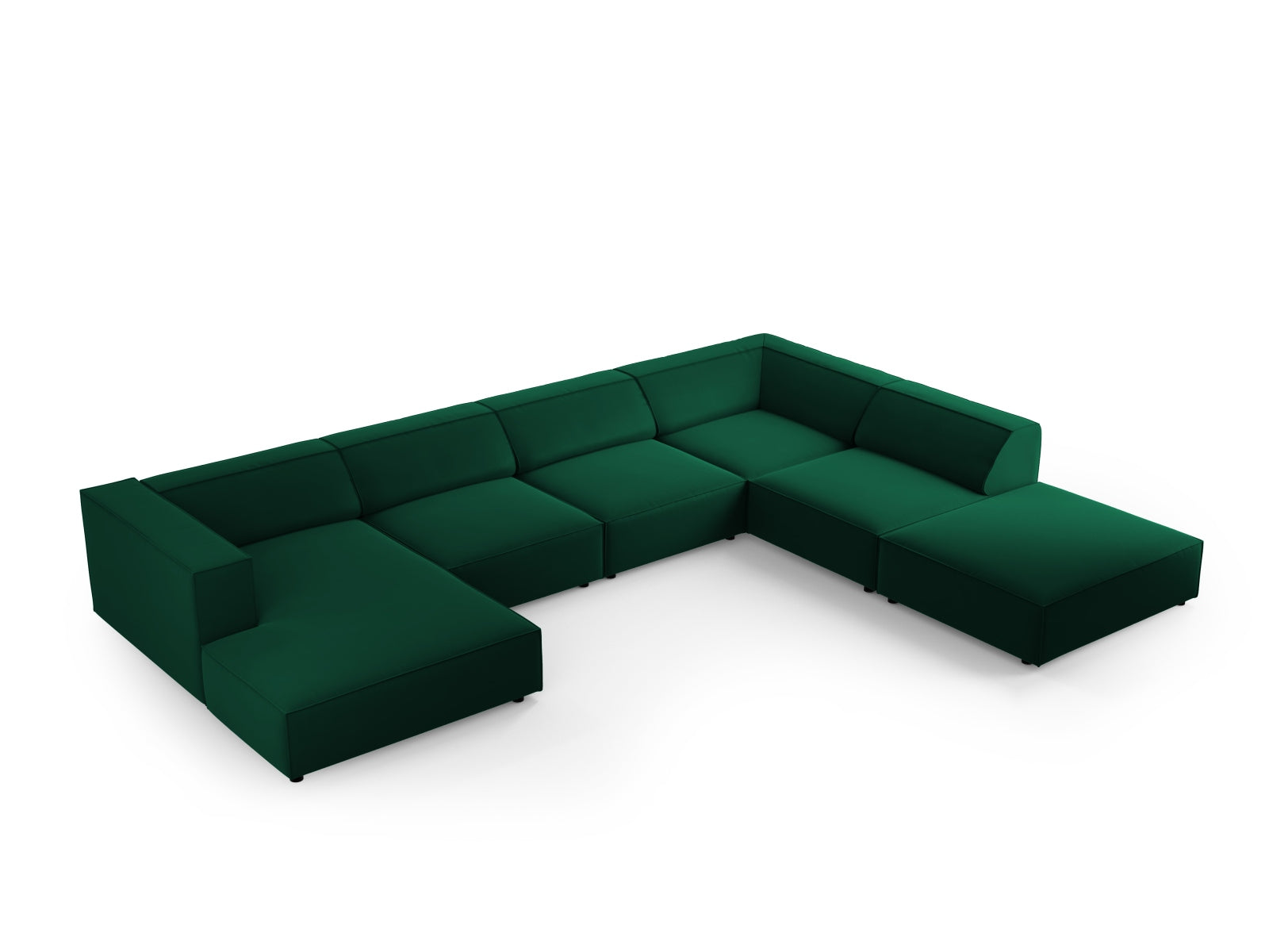Arendal Velour Panoramic Ecksofa rechts 7 Sitzer in Bottle Green präsentiert im Onlineshop von KAQTU Design AG. Ecksofa rechts ist von Cosmopolitan Design