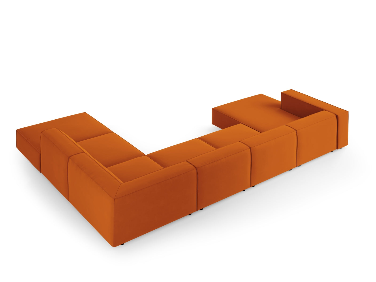 Arendal Velour Panoramic Ecksofa rechts 7 Sitzer in Terracotta präsentiert im Onlineshop von KAQTU Design AG. Ecksofa rechts ist von Cosmopolitan Design