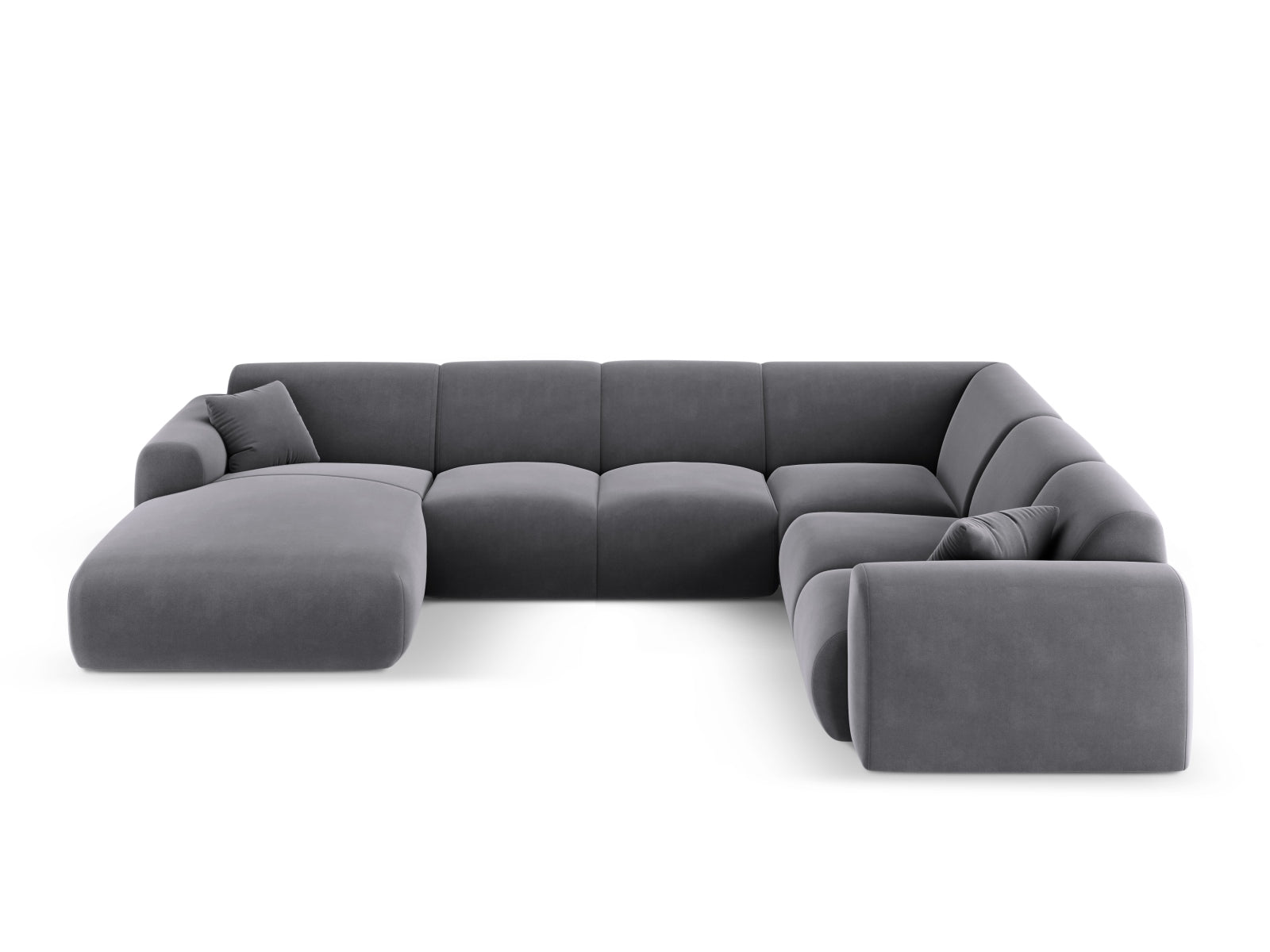 Nolio Velour Panoramic Ecksofa rechts 6 Sitzer 252cm in Dark Grey-Casino präsentiert im Onlineshop von KAQTU Design AG. Ecksofa rechts ist von Cosmopolitan Design