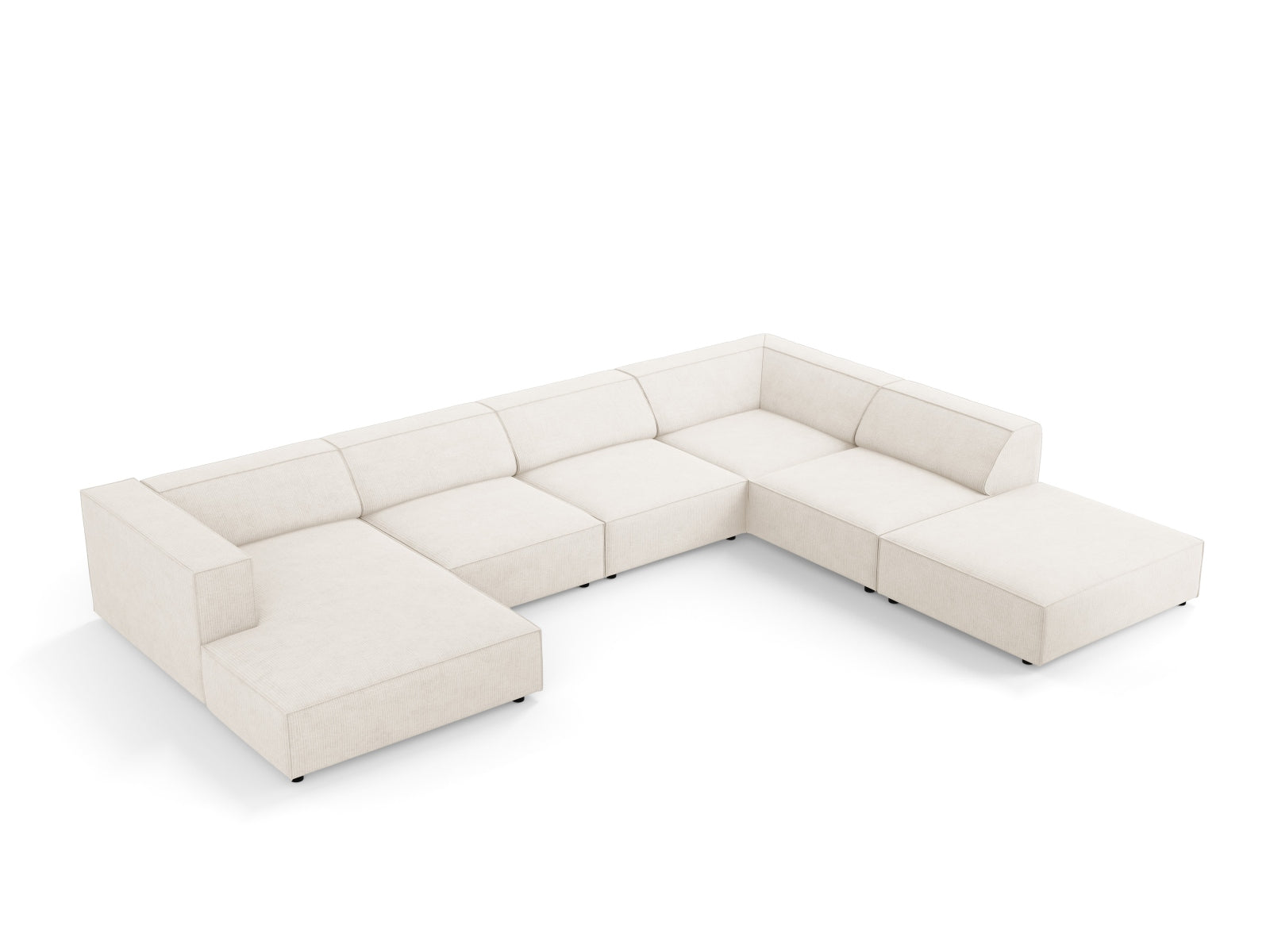 Arendal Panoramic Ecksofa rechts 7 Sitzer in Ivory präsentiert im Onlineshop von KAQTU Design AG. Ecksofa rechts ist von Cosmopolitan Design