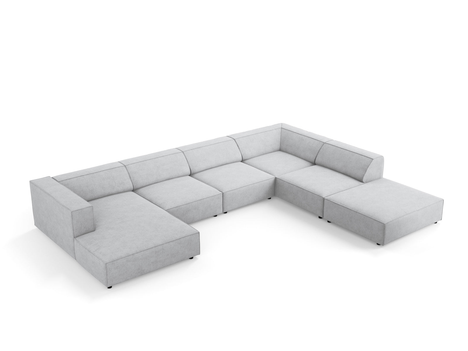 Arendal Panoramic Ecksofa rechts 7 Sitzer in Light Grey präsentiert im Onlineshop von KAQTU Design AG. Ecksofa rechts ist von Cosmopolitan Design