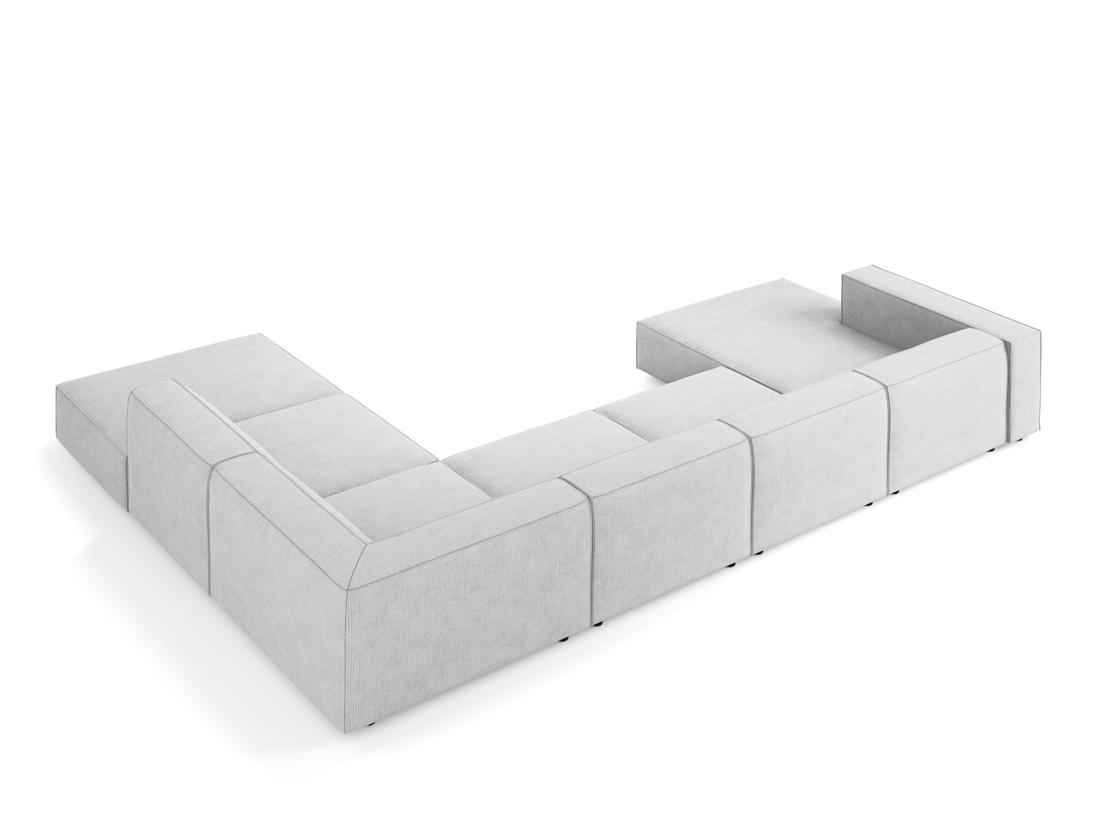Arendal Panoramic Ecksofa rechts 7 Sitzer in Light Grey präsentiert im Onlineshop von KAQTU Design AG. Ecksofa rechts ist von Cosmopolitan Design