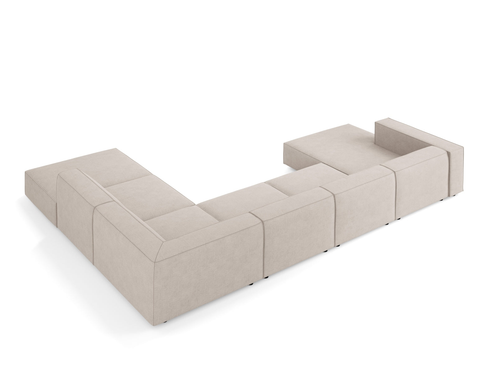 Arendal Panoramic Ecksofa rechts 7 Sitzer in Dark Beige präsentiert im Onlineshop von KAQTU Design AG. Ecksofa rechts ist von Cosmopolitan Design