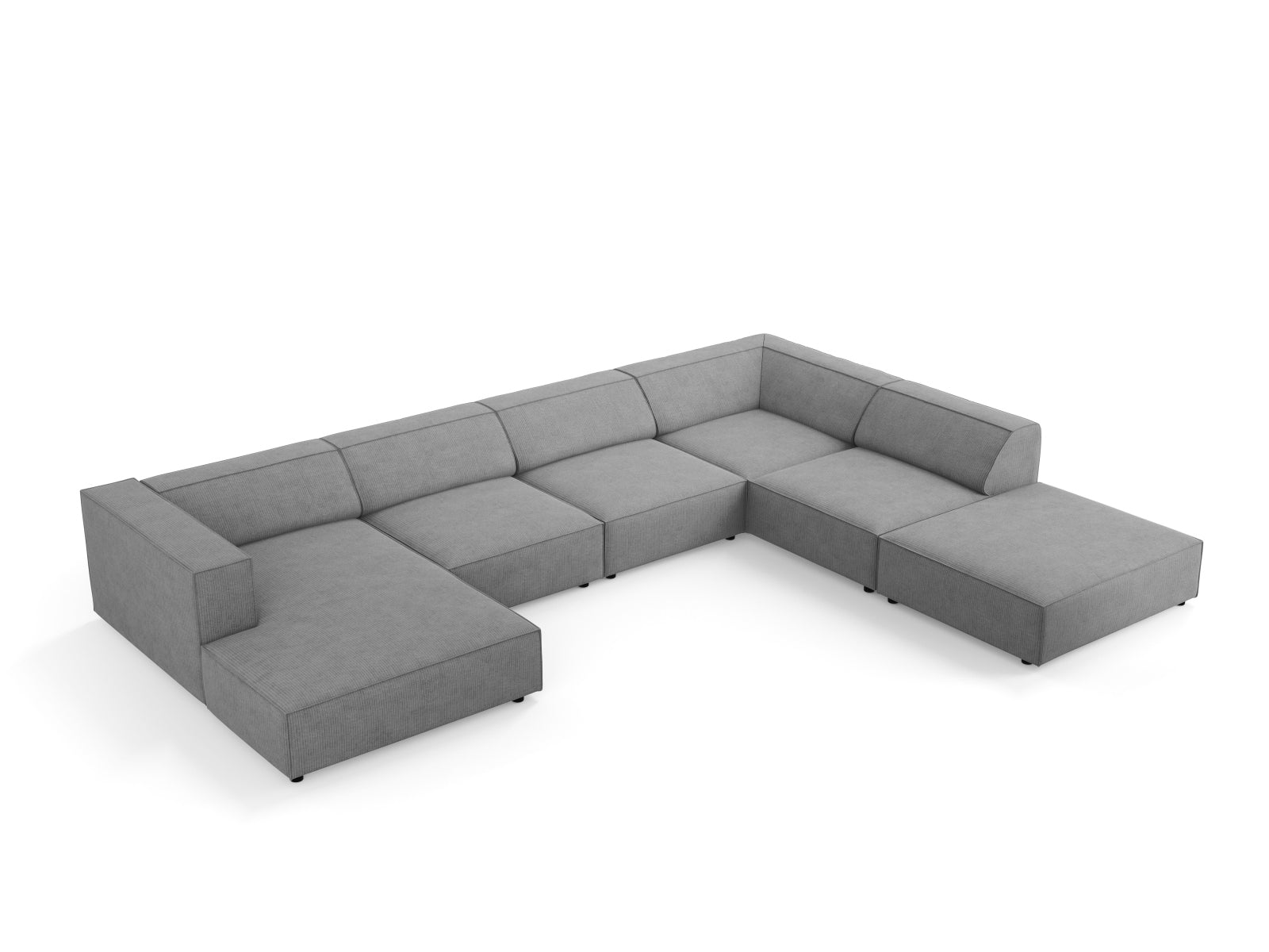 Arendal Panoramic Ecksofa rechts 7 Sitzer in Dark Grey präsentiert im Onlineshop von KAQTU Design AG. Ecksofa rechts ist von Cosmopolitan Design
