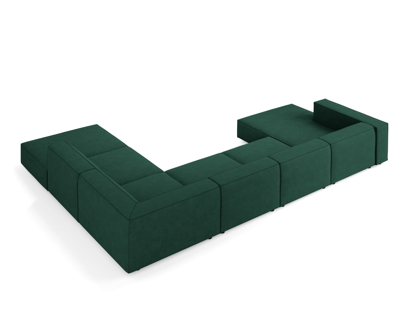 Arendal Panoramic Ecksofa rechts 7 Sitzer in Bottle Green präsentiert im Onlineshop von KAQTU Design AG. Ecksofa rechts ist von Cosmopolitan Design