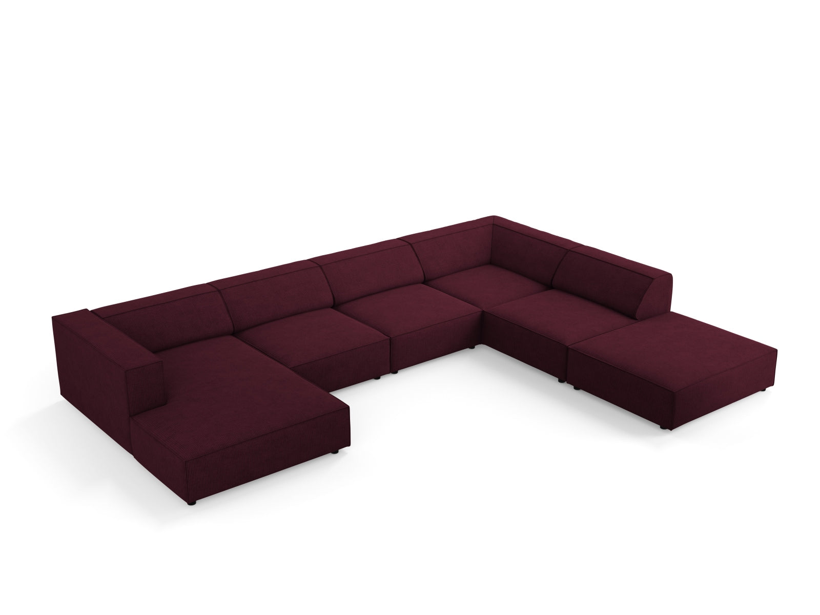 Arendal Panoramic Ecksofa rechts 7 Sitzer in Ruby präsentiert im Onlineshop von KAQTU Design AG. Ecksofa rechts ist von Cosmopolitan Design