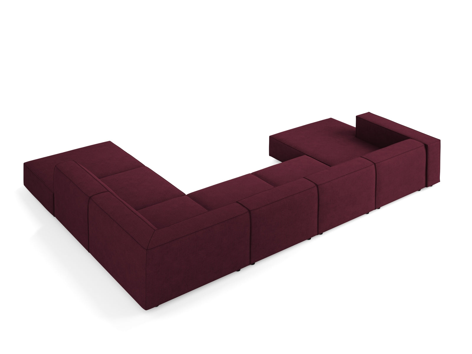 Arendal Panoramic Ecksofa rechts 7 Sitzer in Ruby präsentiert im Onlineshop von KAQTU Design AG. Ecksofa rechts ist von Cosmopolitan Design