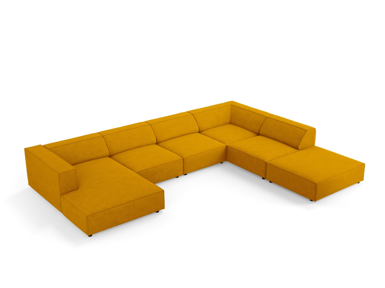 Arendal Panoramic Ecksofa rechts 7 Sitzer in Mustard präsentiert im Onlineshop von KAQTU Design AG. Ecksofa rechts ist von Cosmopolitan Design