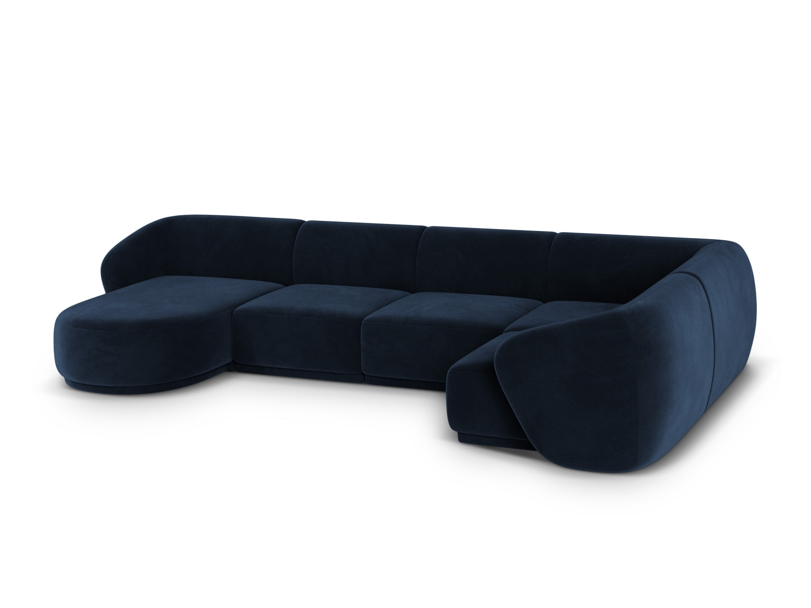 Modernes 6-Sitzer Panoramic Ecksofa Gomera in Royal Blue, perfekt für gesellige Runden und stilvolle Wohnräume von Cosmopolitan Design.