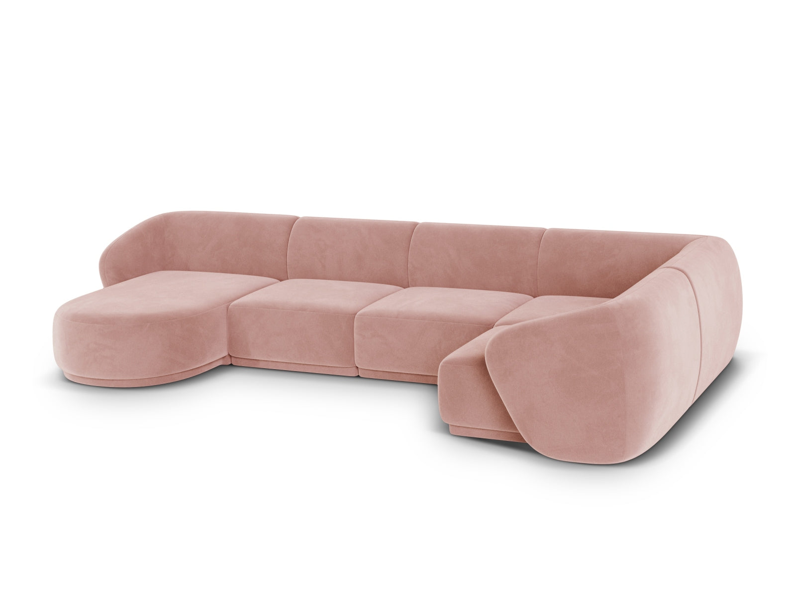 Stylisches 6-Sitzer Panoramic Ecksofa rechts Gomera in strahlendem Pink, perfekt für trendbewusste Wohnräume von Cosmopolitan Design.