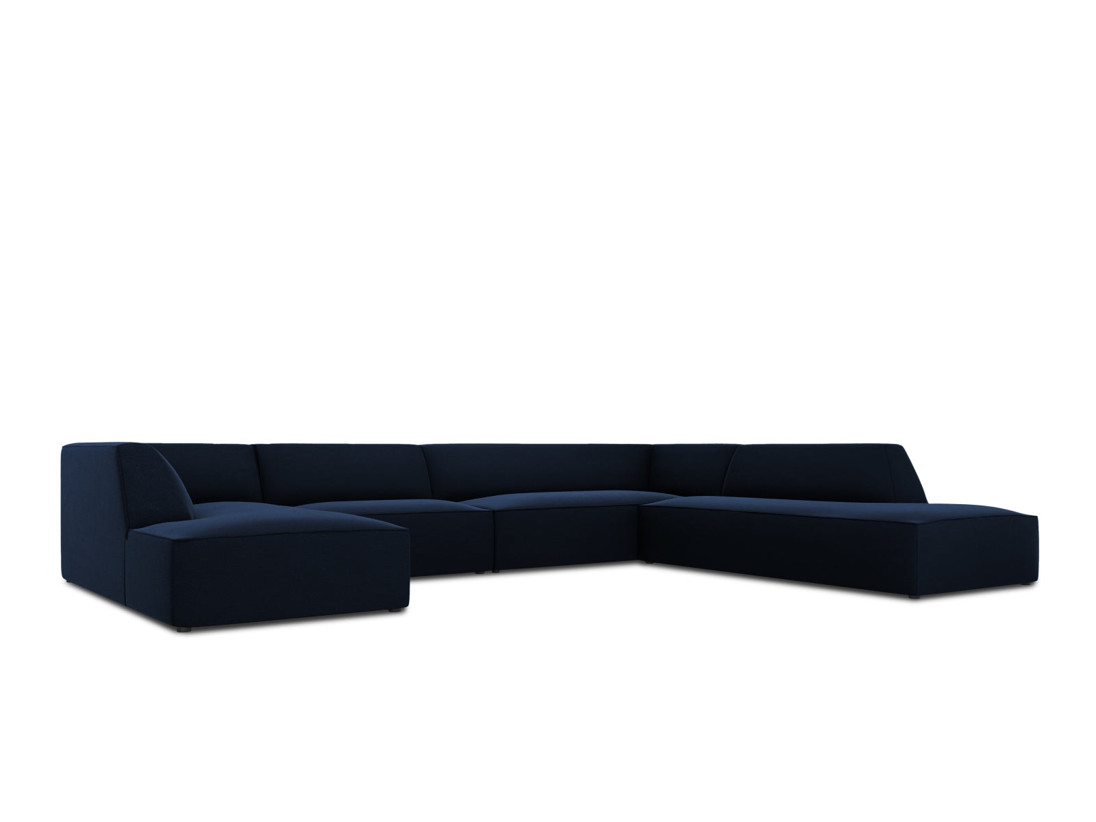 Oslo Velour Panoramic Ecksofa rechts 7 Sitzer in Royal Blue präsentiert im Onlineshop von KAQTU Design AG. Ecksofa rechts ist von Cosmopolitan Design