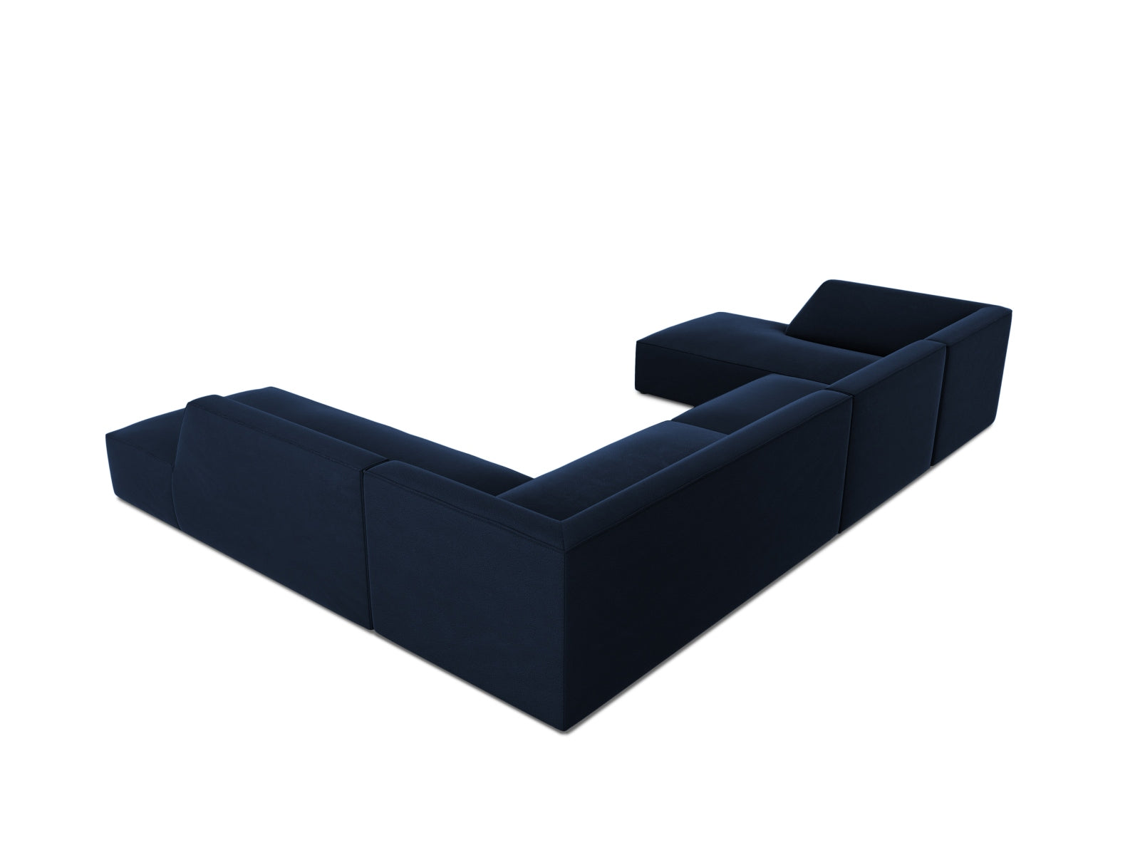 Oslo Velour Panoramic Ecksofa rechts 7 Sitzer in Royal Blue präsentiert im Onlineshop von KAQTU Design AG. Ecksofa rechts ist von Cosmopolitan Design