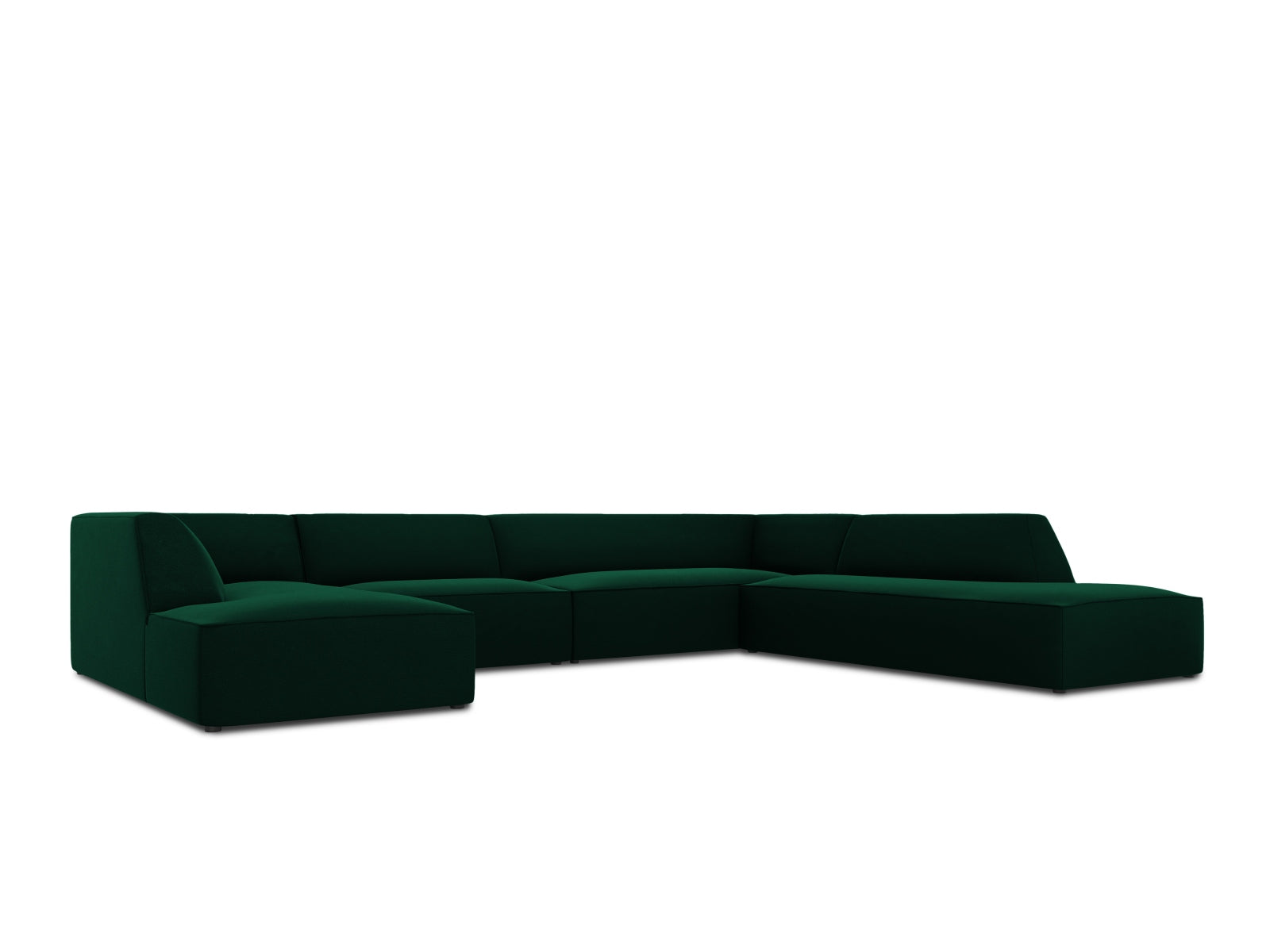 Oslo Velour Panoramic Ecksofa rechts 7 Sitzer in Bottle Green präsentiert im Onlineshop von KAQTU Design AG. Ecksofa rechts ist von Cosmopolitan Design