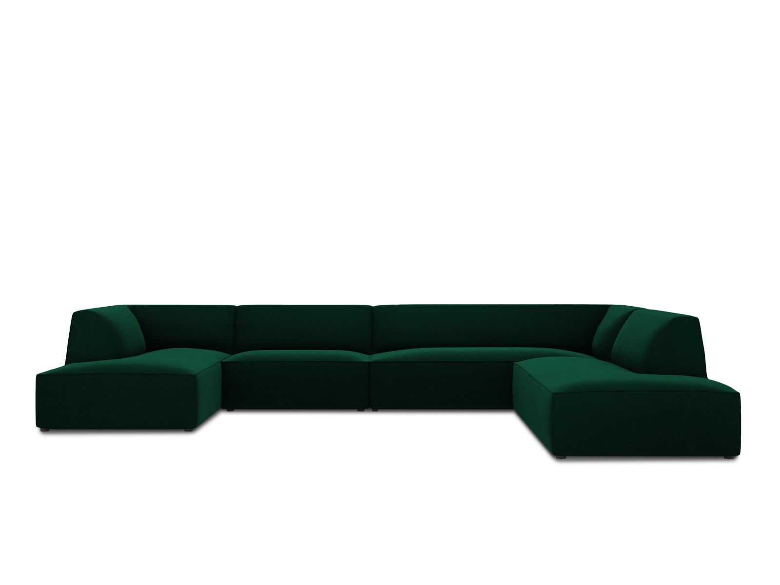 Oslo Velour Panoramic Ecksofa rechts 7 Sitzer in Bottle Green präsentiert im Onlineshop von KAQTU Design AG. Ecksofa rechts ist von Cosmopolitan Design