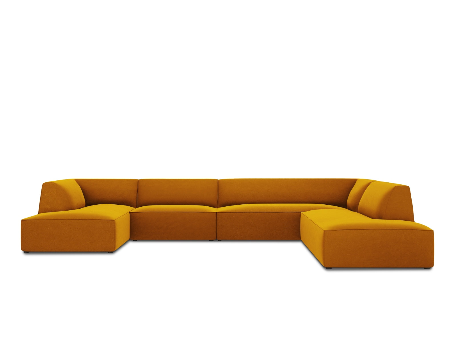 Oslo Velour Panoramic Ecksofa rechts 7 Sitzer in Yellow präsentiert im Onlineshop von KAQTU Design AG. Ecksofa rechts ist von Cosmopolitan Design