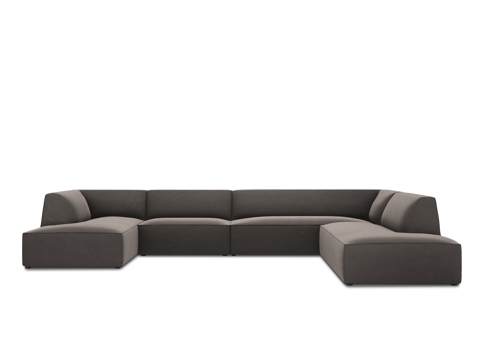 Oslo Velour Panoramic Ecksofa rechts 7 Sitzer in Dark Grey präsentiert im Onlineshop von KAQTU Design AG. Ecksofa rechts ist von Cosmopolitan Design