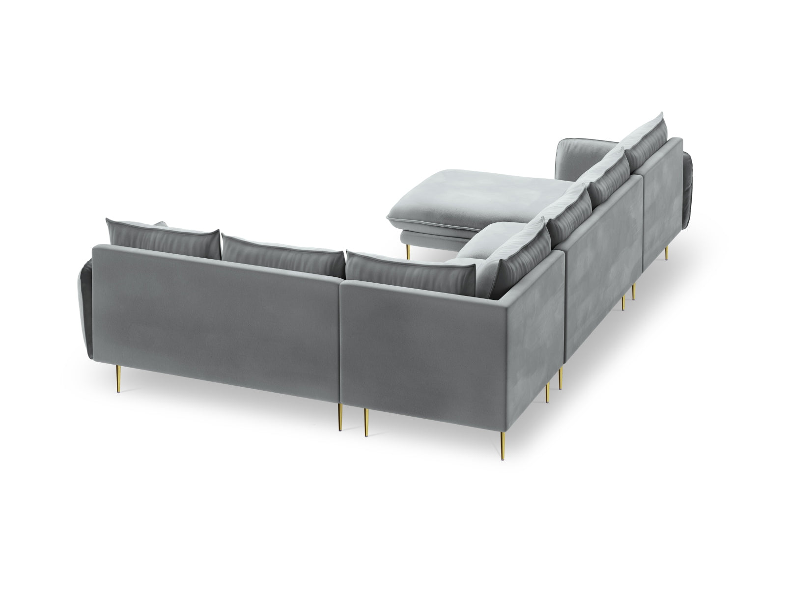 Erleben Sie das luxuriöse Vienna Velour Panoramic Ecksofa rechts – ein 7-Sitzer mit 235 cm, perfekt für gesellige Abende und entspannte Stunden.