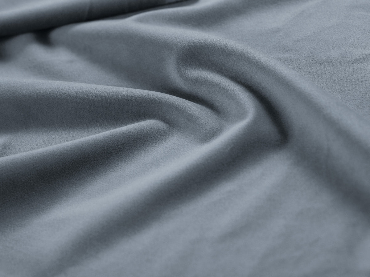 Vienna Velour Panoramic Ecksofa rechts 7 Sitzer 235cm in Light Blue/Gold-Bluvel präsentiert im Onlineshop von KAQTU Design AG. Ecksofa rechts ist von Cosmopolitan Design