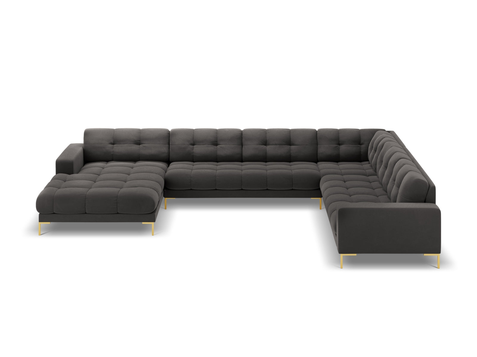 Elegantes 7-Sitzer Ecksofa Bali in Dunkelgrau, ideal für großzügige Wohnräume und entspannte Stunden mit Familie und Freunden.