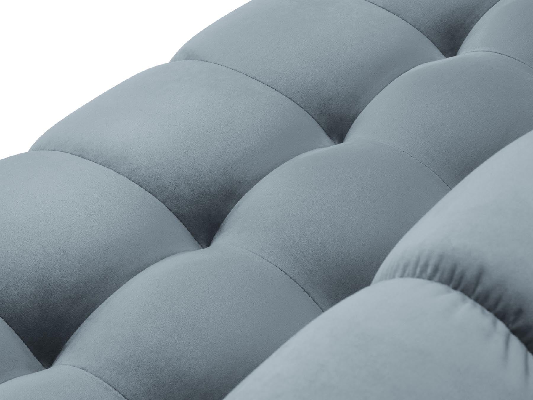 Modernes 7-Sitzer Panoramic Ecksofa Bali in zartem Hellblau, perfekt für entspannte Abende und einladende Wohnzimmer.