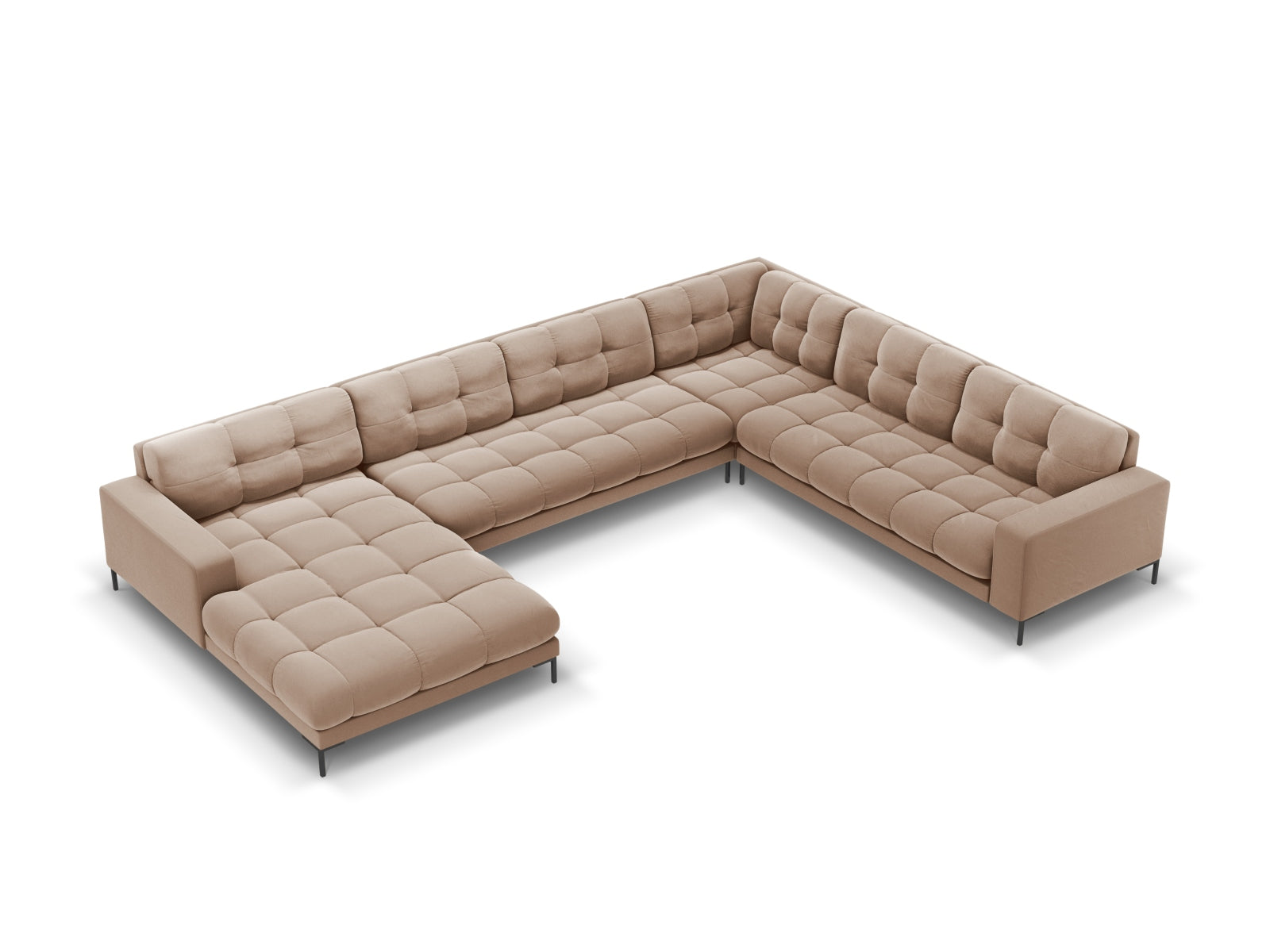 7-Sitzer Panoramic Ecksofa rechts Bali in Beige-Bluvel präsentiert im Onlineshop von KAQTU Design AG. Ecksofa rechts ist von Cosmopolitan Design