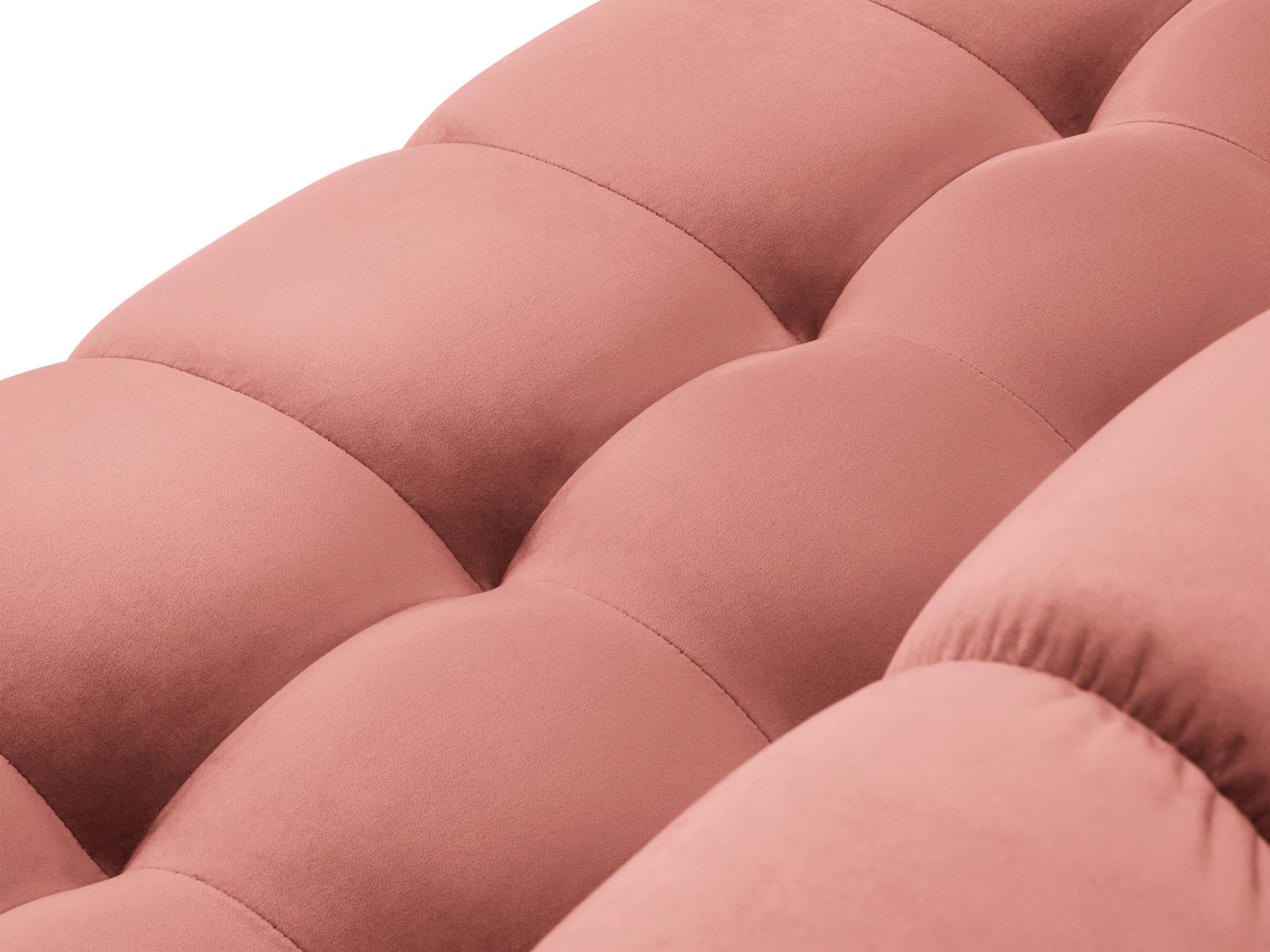 Stylisches 7-Sitzer Panoramic Ecksofa Bali in Pink-Bluvel, perfekt für entspannte Abende und ein einladendes Zuhause.