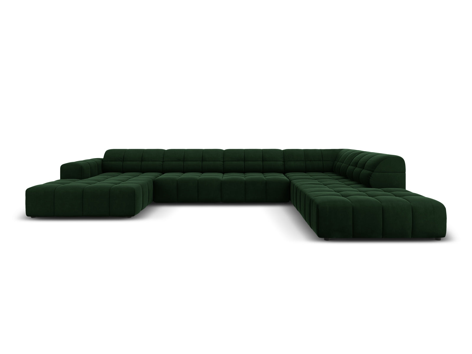 Chicago Velour Panoramic Ecksofa rechts 7 Sitzer 262cm in Bottle Green-Bluvel präsentiert im Onlineshop von KAQTU Design AG. Ecksofa rechts ist von Cosmopolitan Design