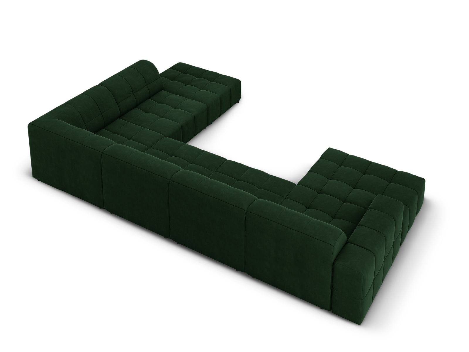 Chicago Velour Panoramic Ecksofa rechts 7 Sitzer 262cm in Bottle Green präsentiert im Onlineshop von KAQTU Design AG. Ecksofa rechts ist von Cosmopolitan Design