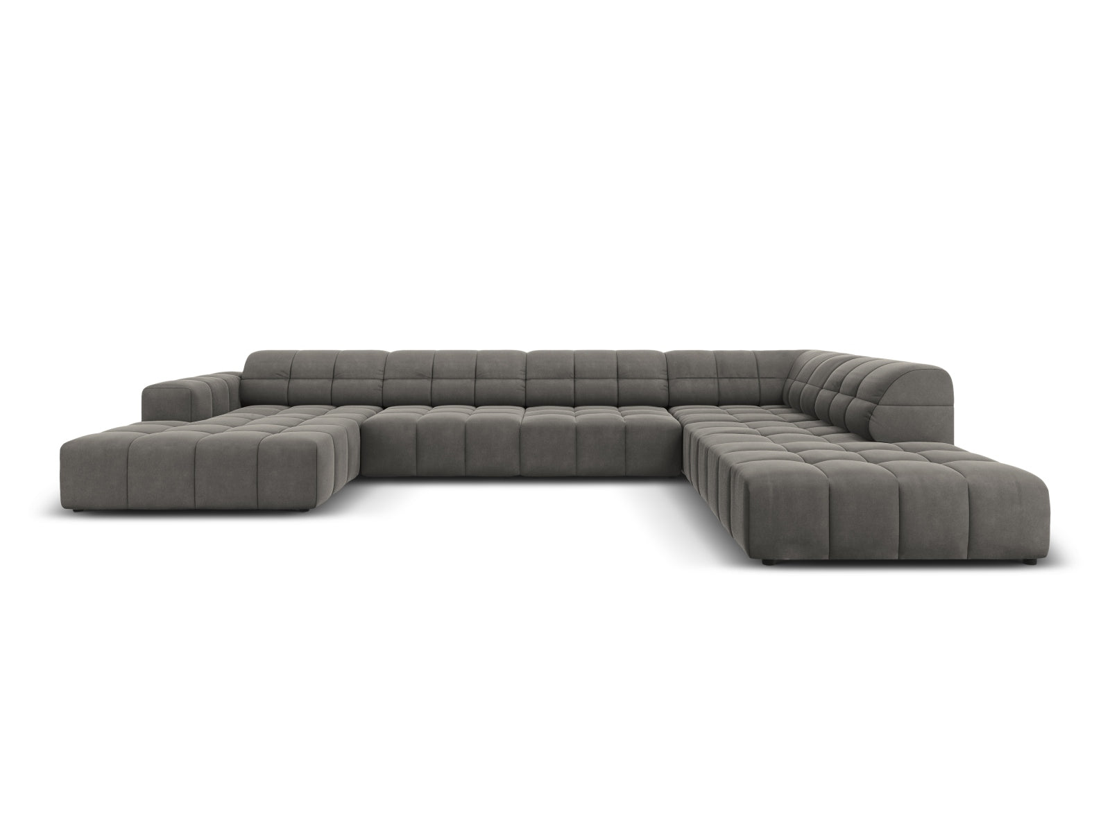 Chicago Velour Panoramic Ecksofa rechts 7 Sitzer 262cm in Light Grey-Bluvel präsentiert im Onlineshop von KAQTU Design AG. Ecksofa rechts ist von Cosmopolitan Design