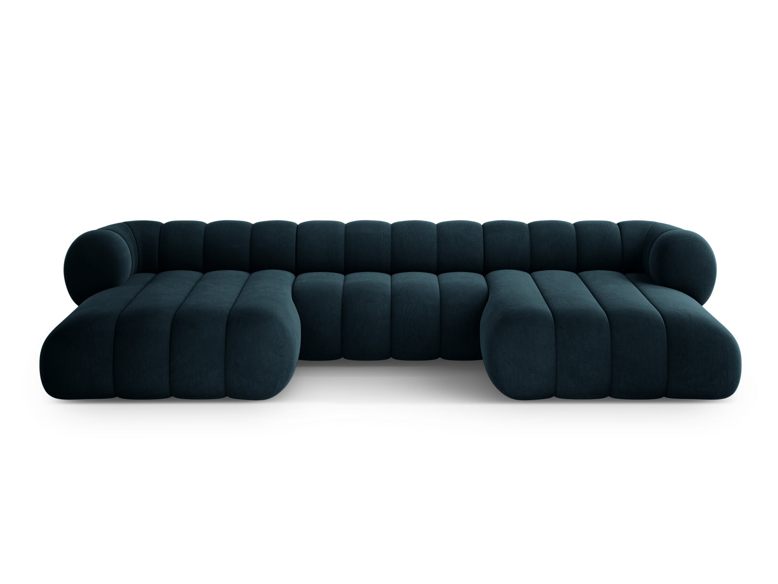 Koge Velour Panoramic Sofa 6 Sitzer 165cm in Deep Petrol-Vogue präsentiert im Onlineshop von KAQTU Design AG. 3er Sofa ist von Cosmopolitan Design