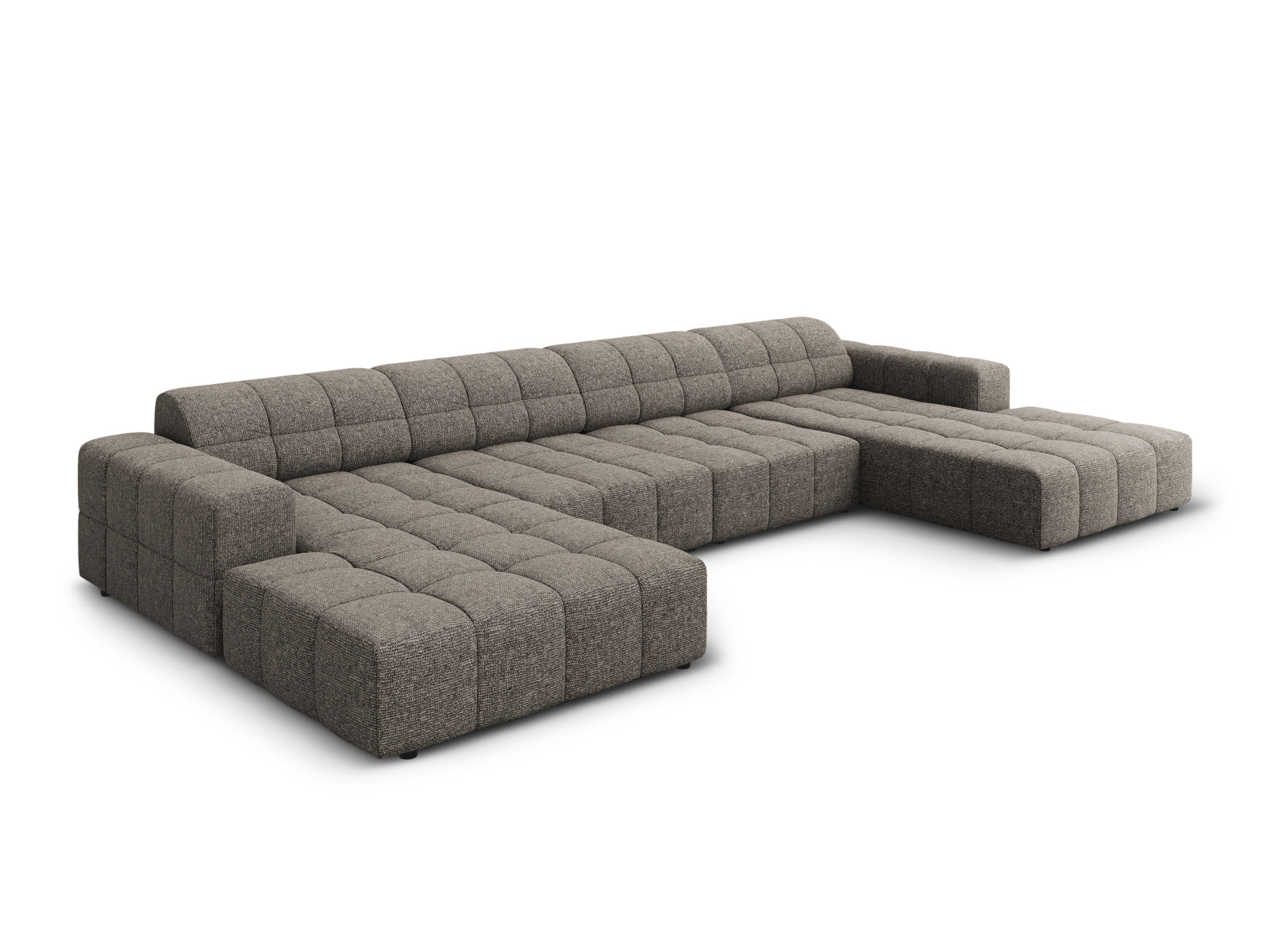 Elegantes Chicago Panoramic Sofa für 6 Personen in Grau, ideal für stilvolle Wohnräume, erhältlich bei KAQTU Design AG.