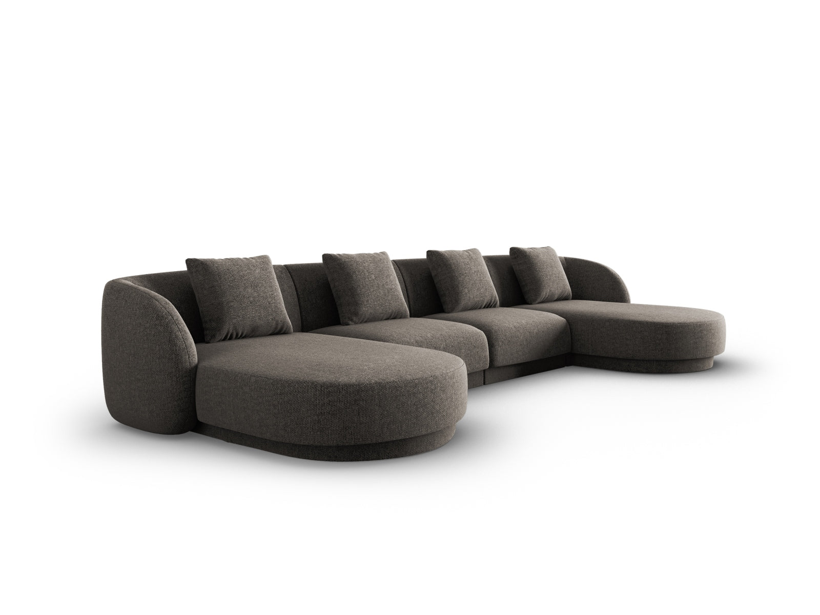 Elegantes Tulum Panoramic Sofa für 5 Personen in stilvollem Grau, ideal für moderne Wohnräume und gemütliche Abende.