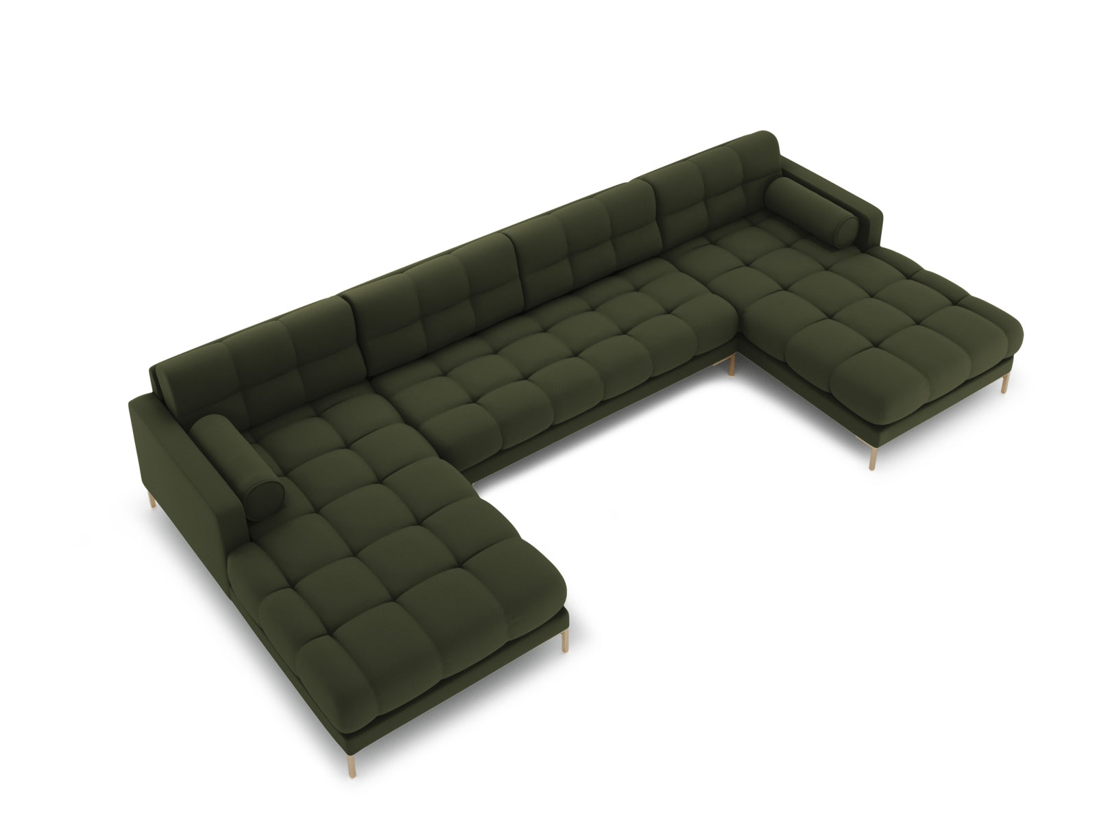 Geräumiges 7-Sitzer Panoramic Sofa Bali in strahlendem Gelb, ideal für gesellige Runden und modernes Wohndesign.