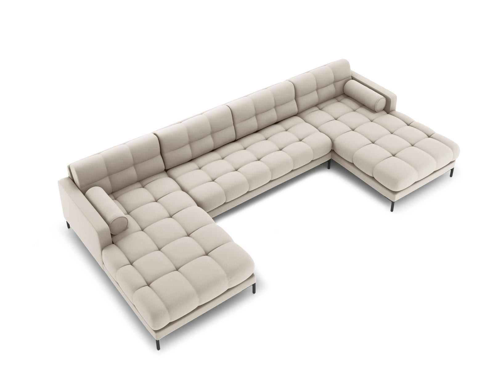 Elegantes 7-Sitzer Ecksofa Bali in leuchtendem Gelb-Bluvel, perfekt für gesellige Abende und stilvolle Wohnräume.