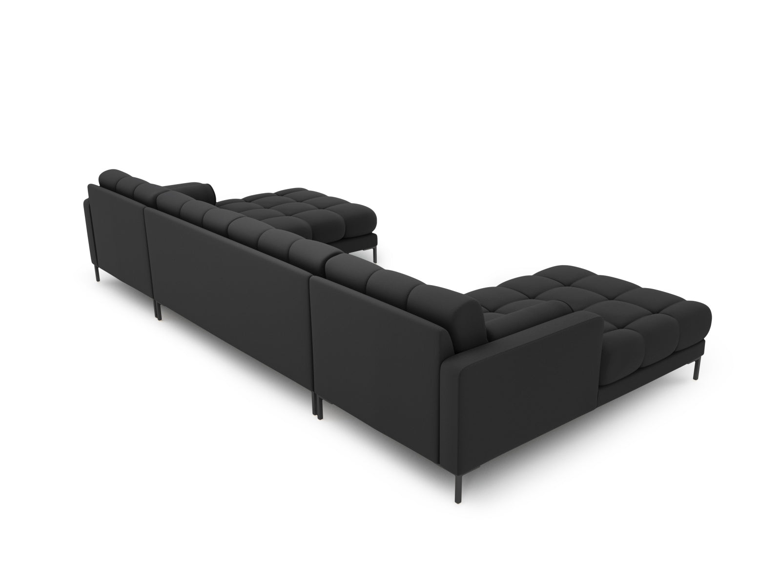Elegantes 7-Sitzer Ecksofa Bali in Dunkelgrau, ideal für gesellige Runden und ein modernes Wohnambiente.