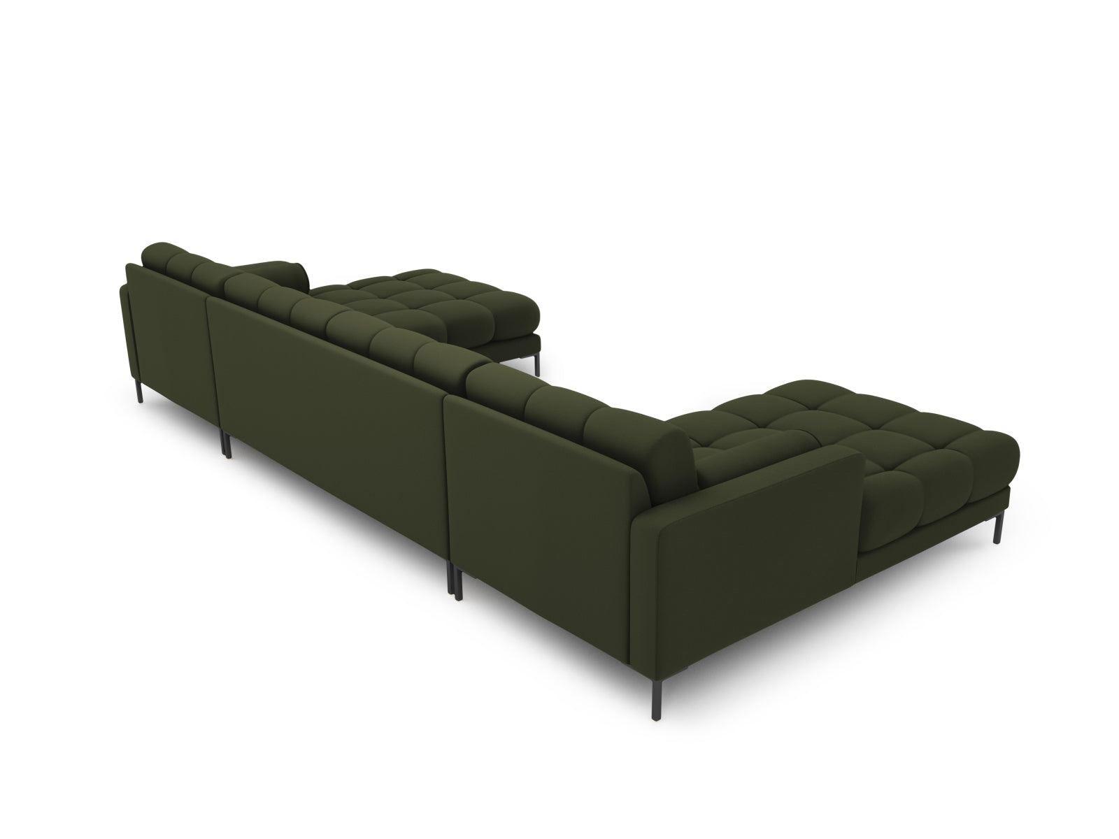 Elegantes 7-Sitzer Ecksofa Bali in frischem Grün, ideal für gesellige Runden und modernes Wohndesign von Cosmopolitan Design.