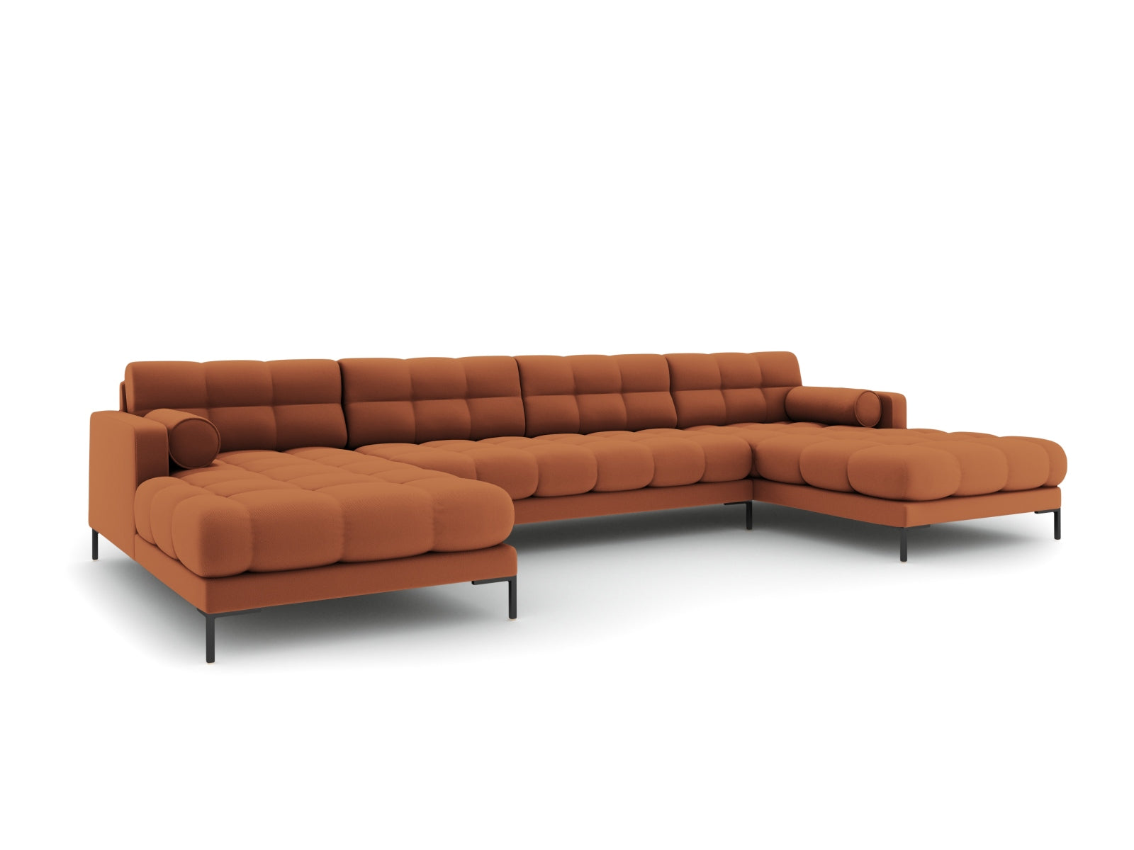 Elegantes 7-Sitzer Ecksofa Bali in Brick-Neve, ideal für stilvolle Wohnräume, von Cosmopolitan Design.