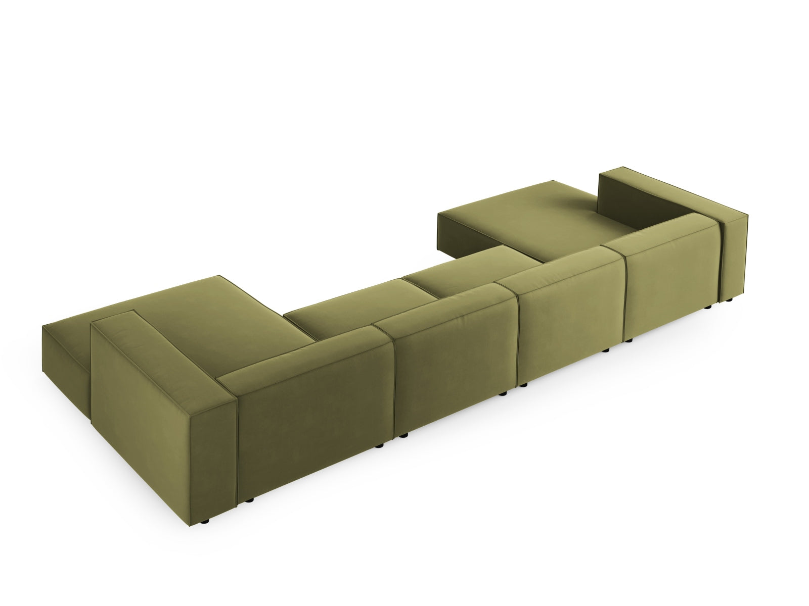 Arendal Velour Panoramic Sofa 6 Sitzer in Light Green präsentiert im Onlineshop von KAQTU Design AG. 3er Sofa ist von Cosmopolitan Design