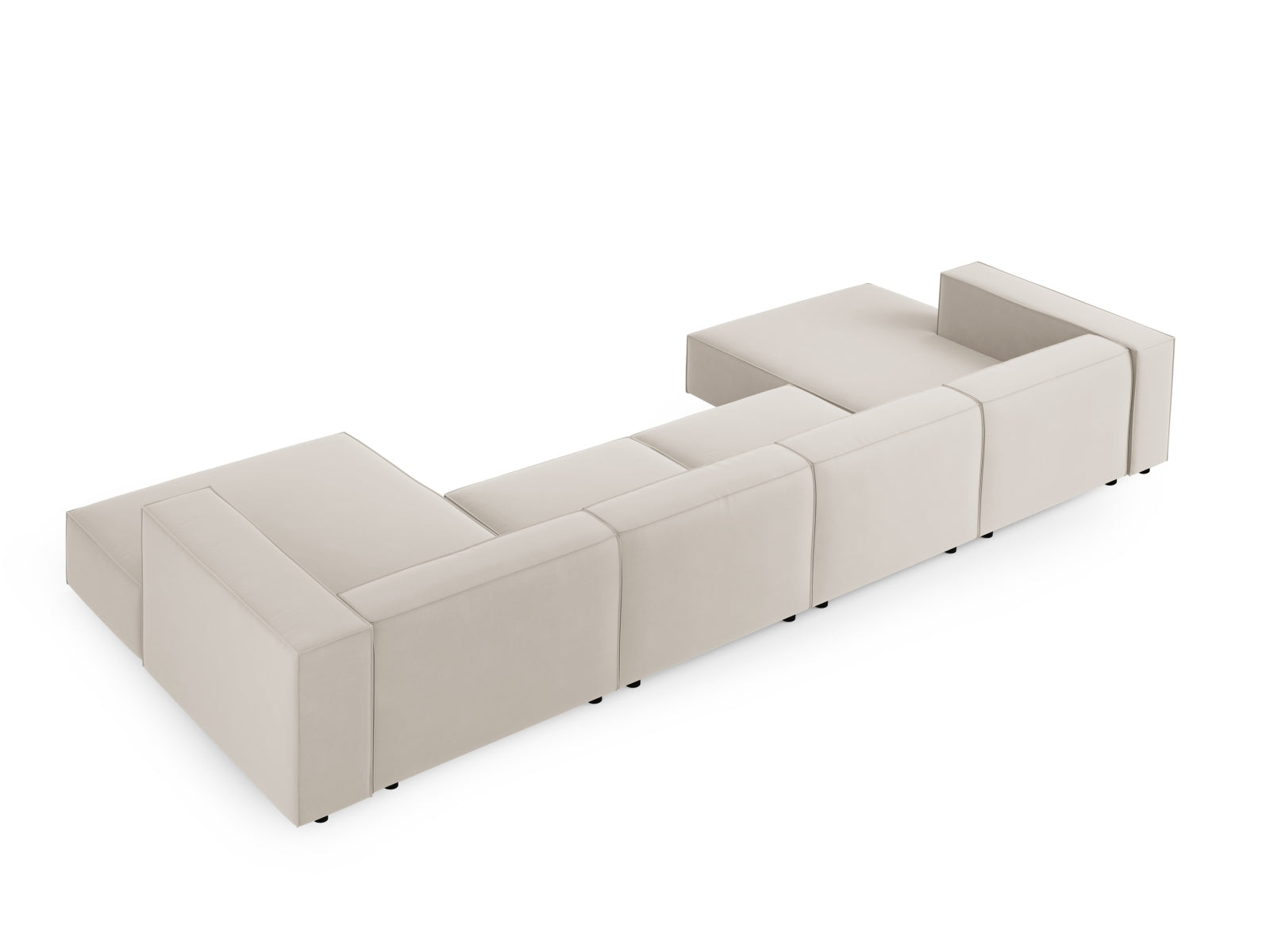 Arendal Velour Panoramic Sofa 6 Sitzer in Ecru präsentiert im Onlineshop von KAQTU Design AG. 3er Sofa ist von Cosmopolitan Design