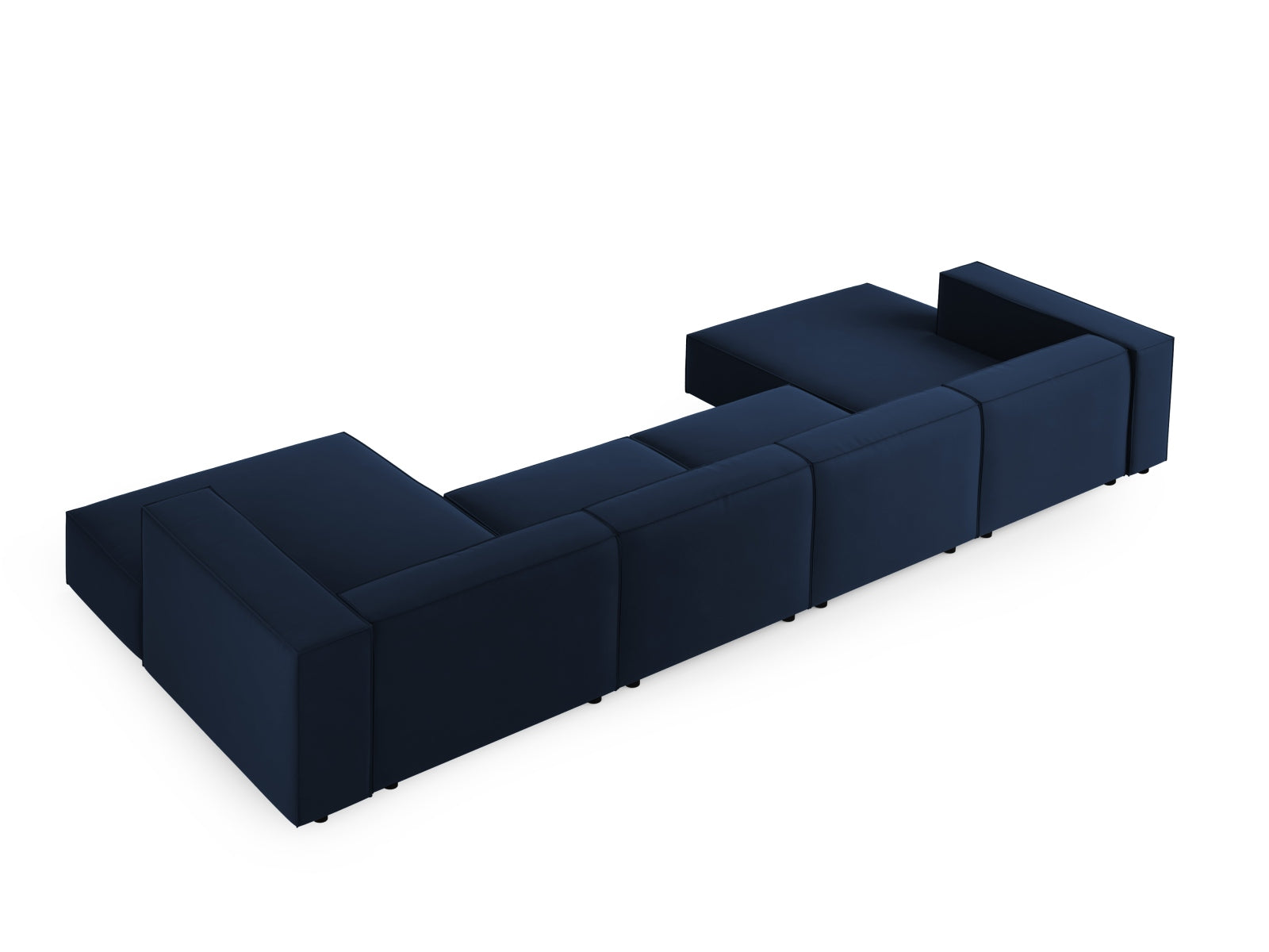 Arendal Velour Panoramic Sofa 6 Sitzer in Royal Blue präsentiert im Onlineshop von KAQTU Design AG. 3er Sofa ist von Cosmopolitan Design