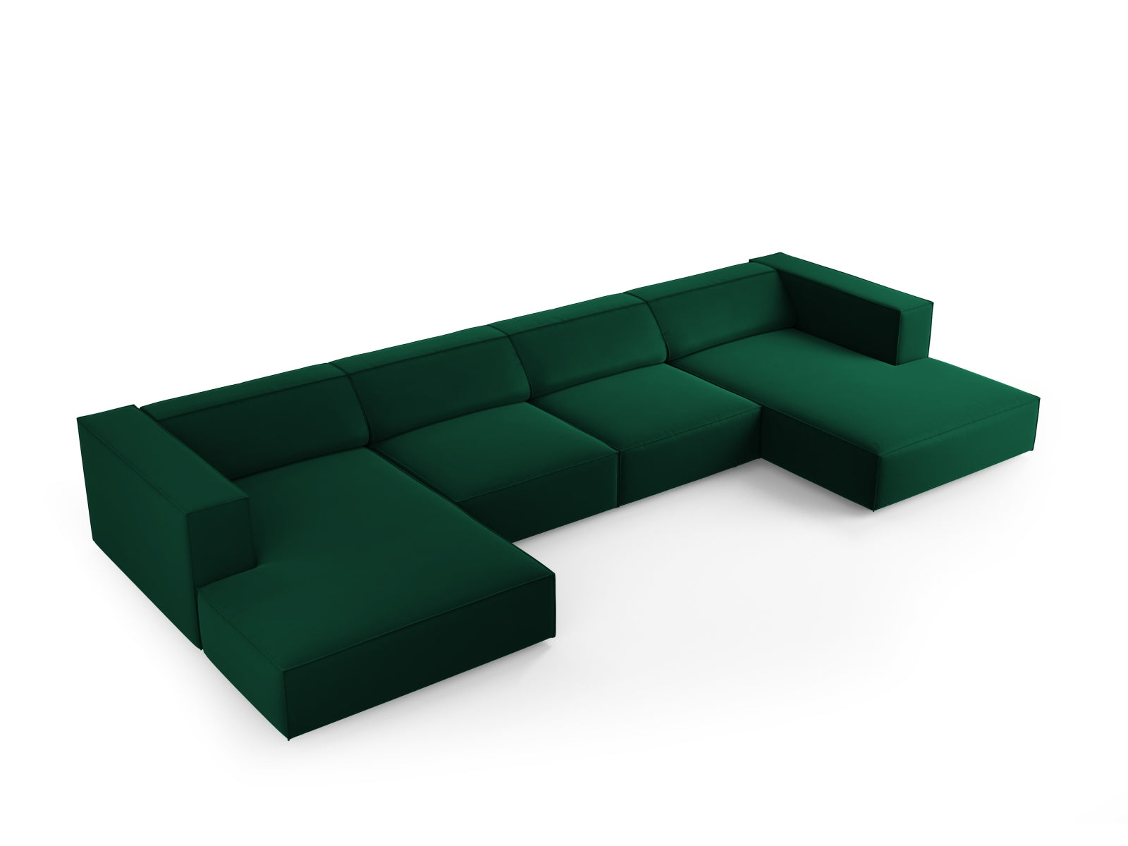 Arendal Velour Panoramic Sofa 6 Sitzer in Bottle Green präsentiert im Onlineshop von KAQTU Design AG. 3er Sofa ist von Cosmopolitan Design
