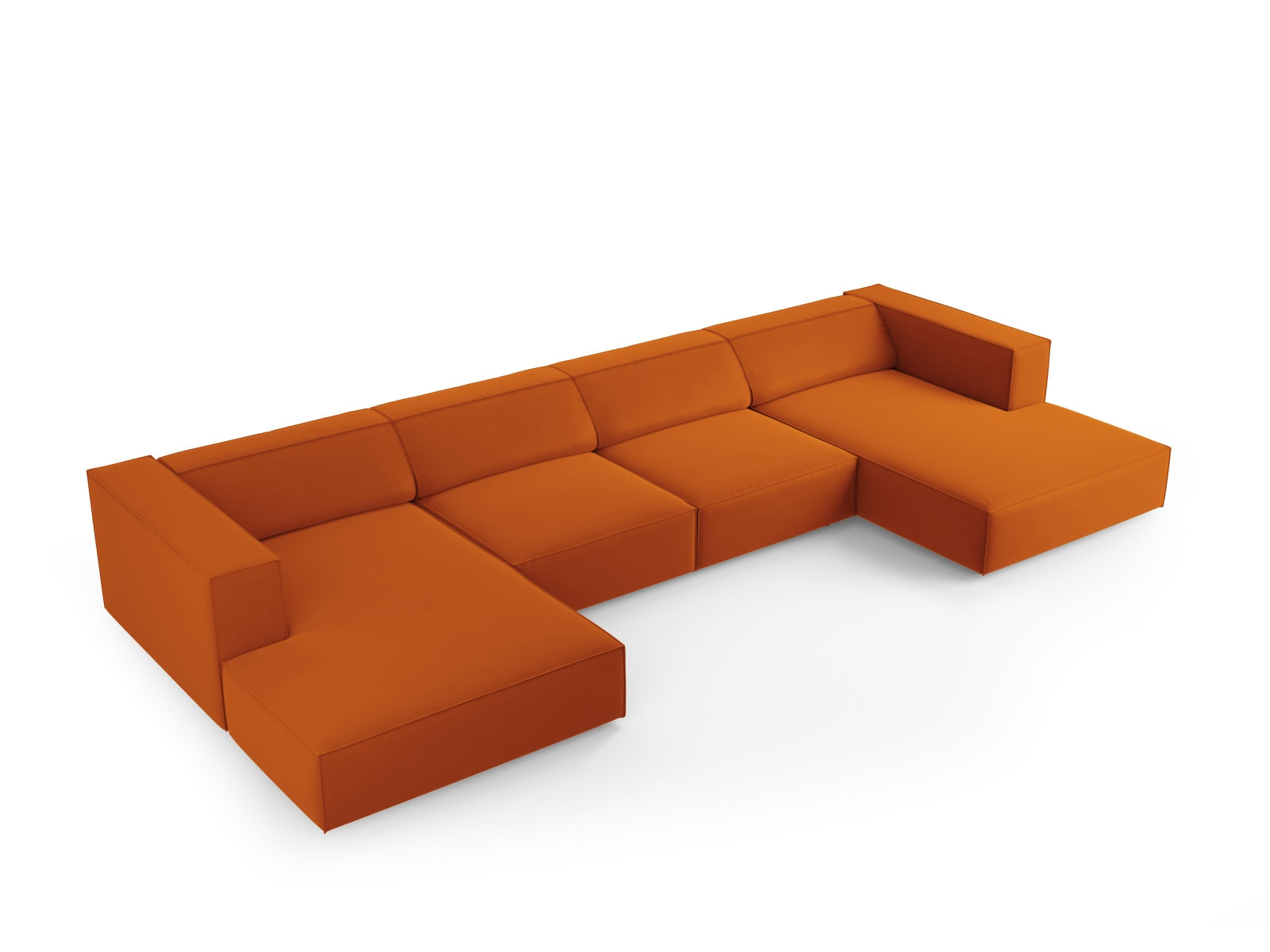 Arendal Velour Panoramic Sofa 6 Sitzer in Terracotta präsentiert im Onlineshop von KAQTU Design AG. 3er Sofa ist von Cosmopolitan Design