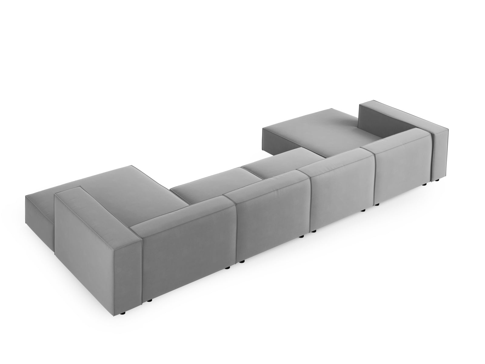 Arendal Velour Panoramic Sofa 6 Sitzer in Light Grey präsentiert im Onlineshop von KAQTU Design AG. 3er Sofa ist von Cosmopolitan Design