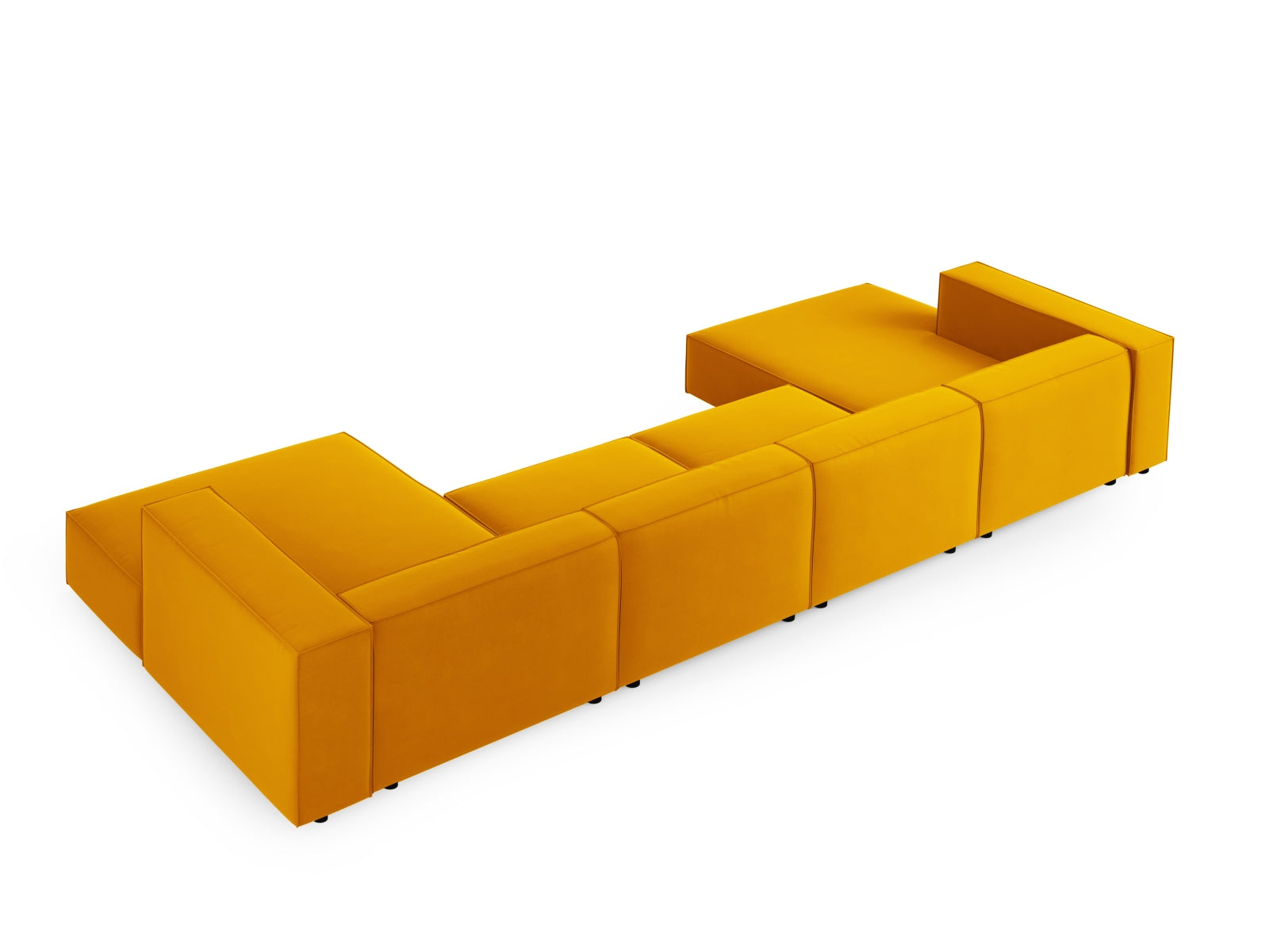 Arendal Velour Panoramic Sofa 6 Sitzer in Yellow präsentiert im Onlineshop von KAQTU Design AG. 3er Sofa ist von Cosmopolitan Design